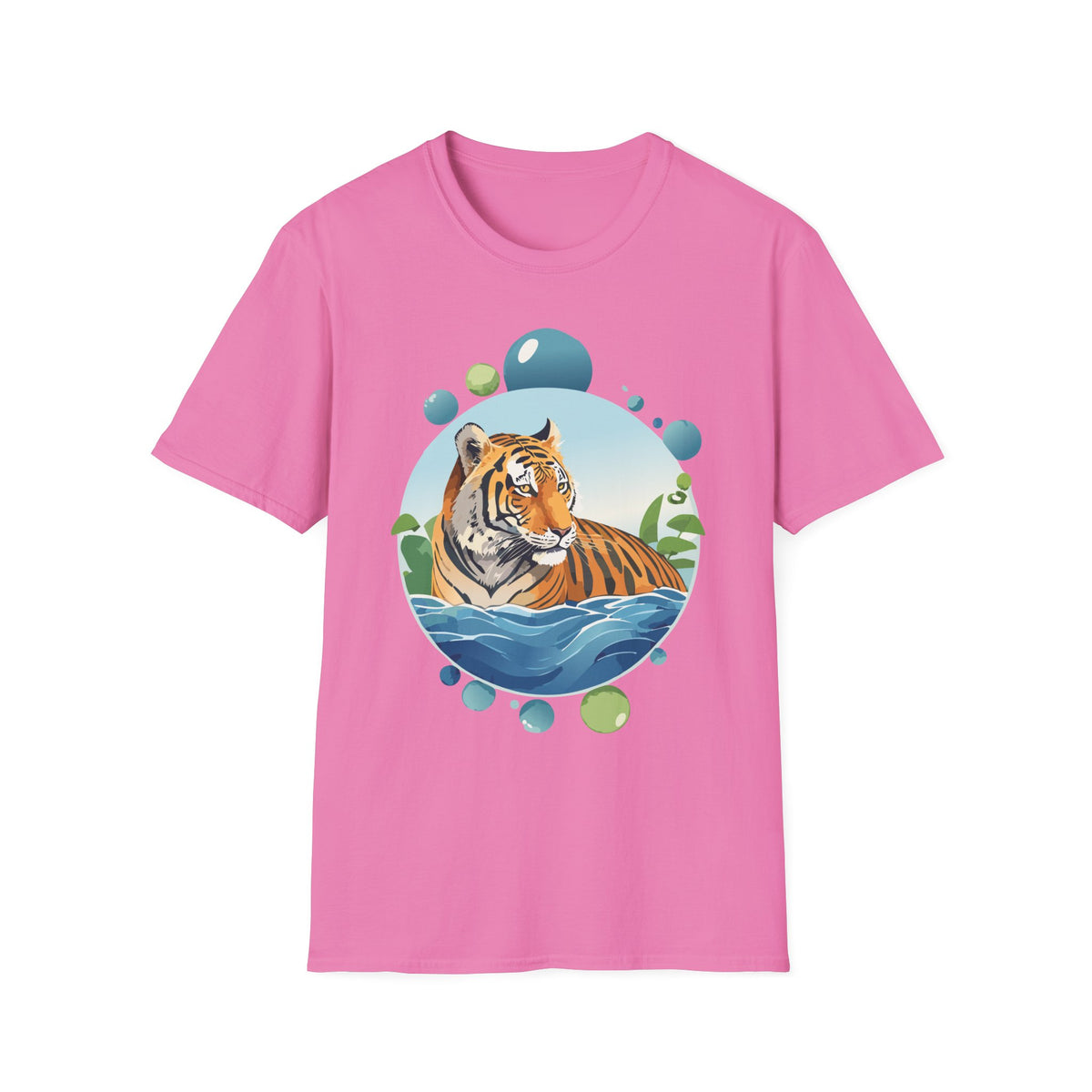 Tiger Portrait T-Shirt | Watercolor Jungle Circle Design