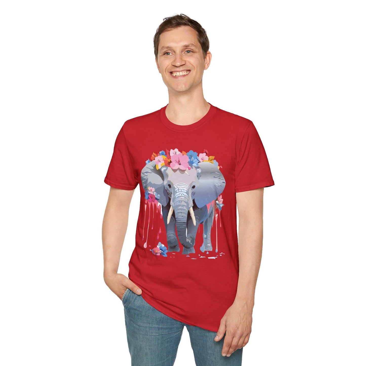Elephant Graphic T Shirt Unisex Animals Tee Softstyle 64000 Gildan Comfort Breathable