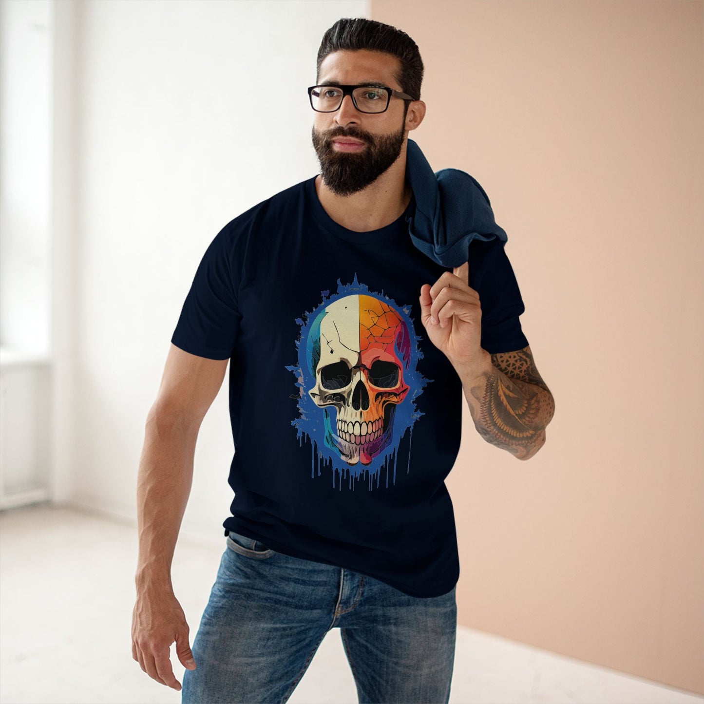 Skull Shirt Unisex Skeleton Tee Premium Cotton Staple With Original Art Design Collection