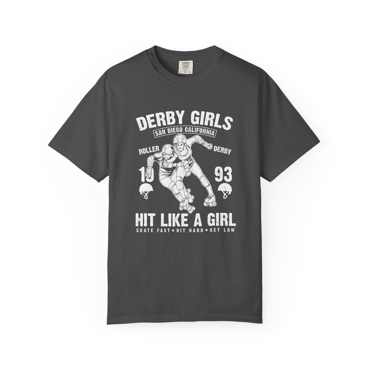 Derby-Girls Roller San Diego California Unisex Comfort Colors Garment-Dyed Heavyweight 100 Cotton Art Design T-Shirt w92