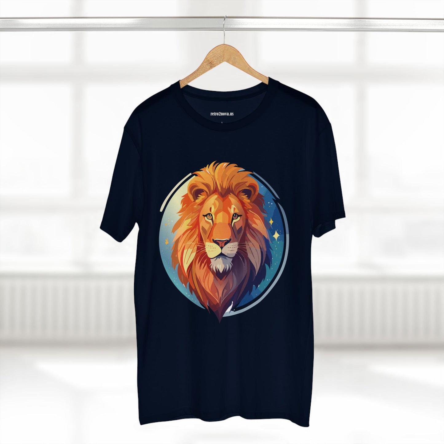 Unisex Premium Cotton Staple Tee With Lion Art Design Retro2Nova Art Collection For Everyday Comfort And Breathable Fit