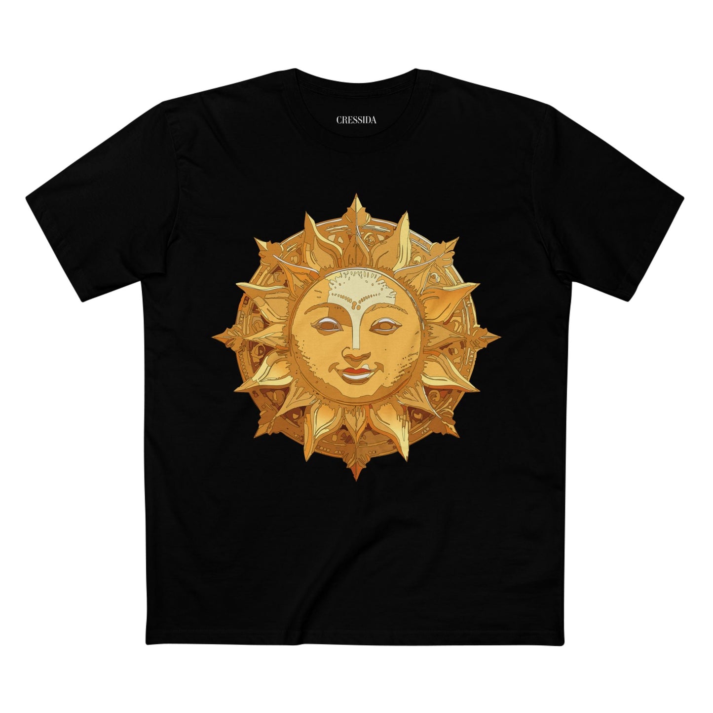 Gold Sun Graphic Unisex 100 Cotton T-Shirt with Golden Art Design 22