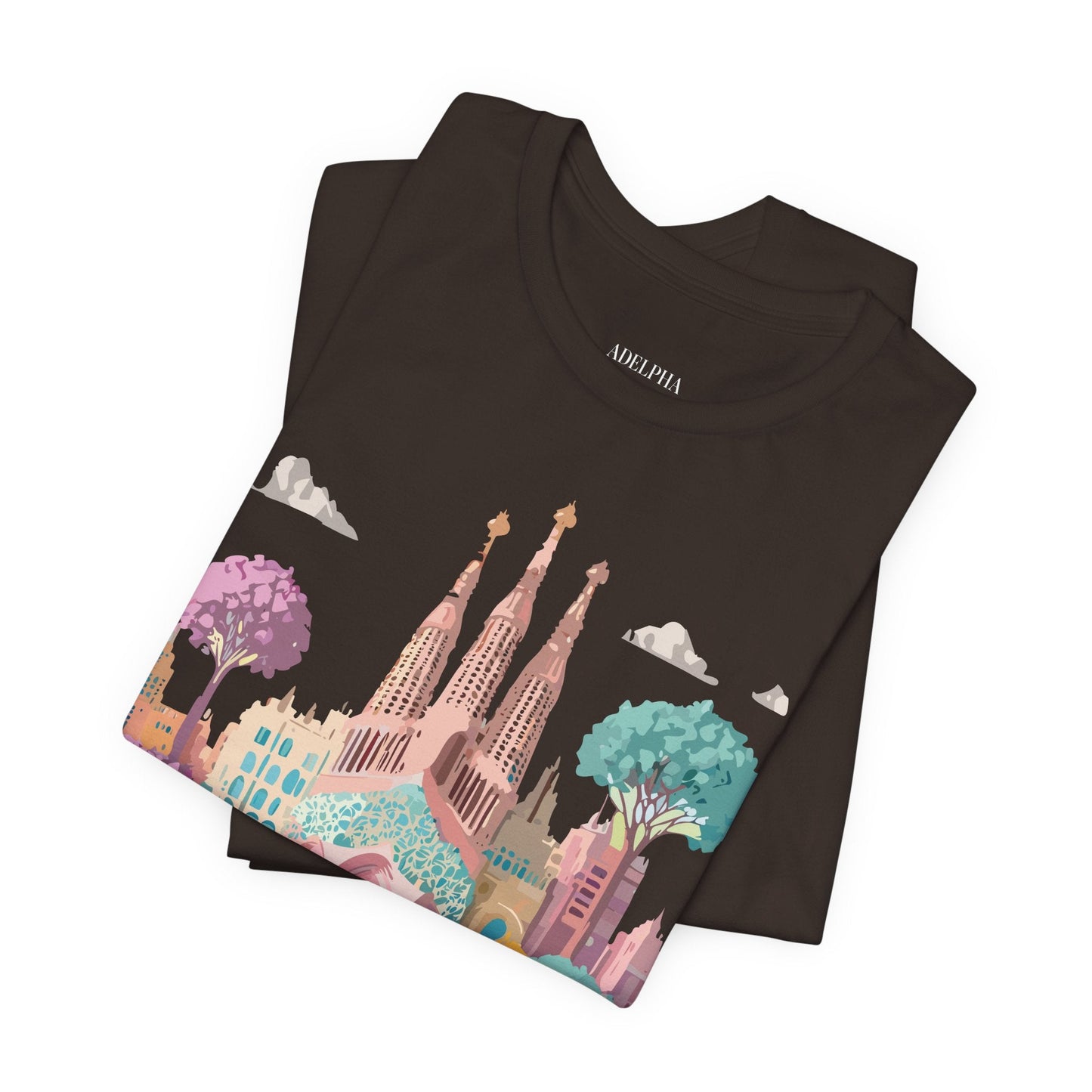 Barcelona Tourist Shirt Unisex Graphic Tee Featuring Original Vintage Art Adelpha