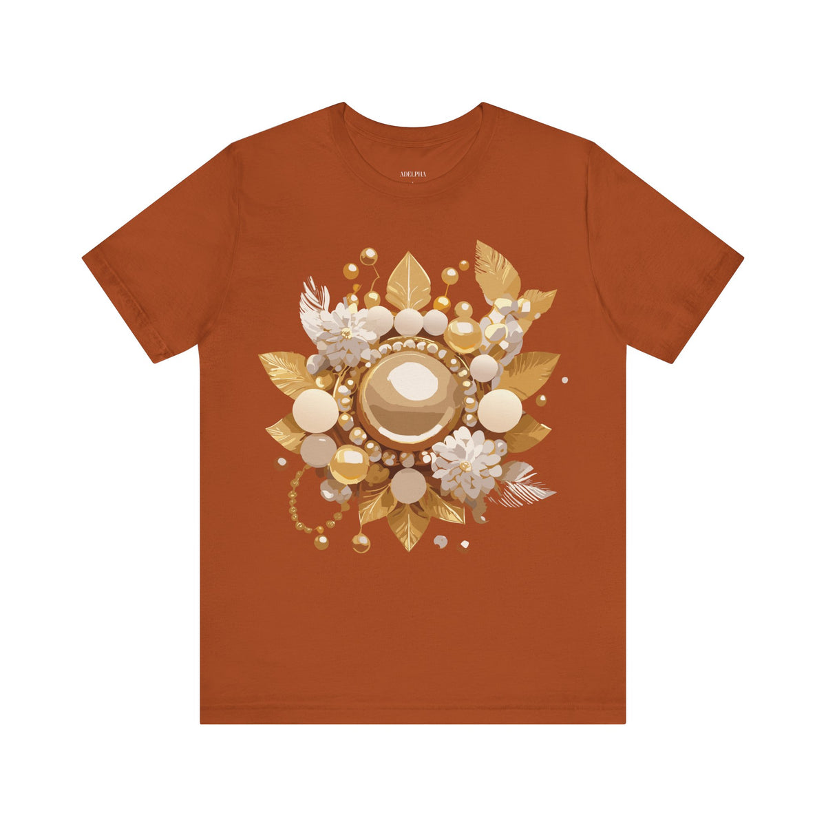 Jewelry Graphic Unisex Cotton Bella+Canvas Tee with Gemstones Art Design m35