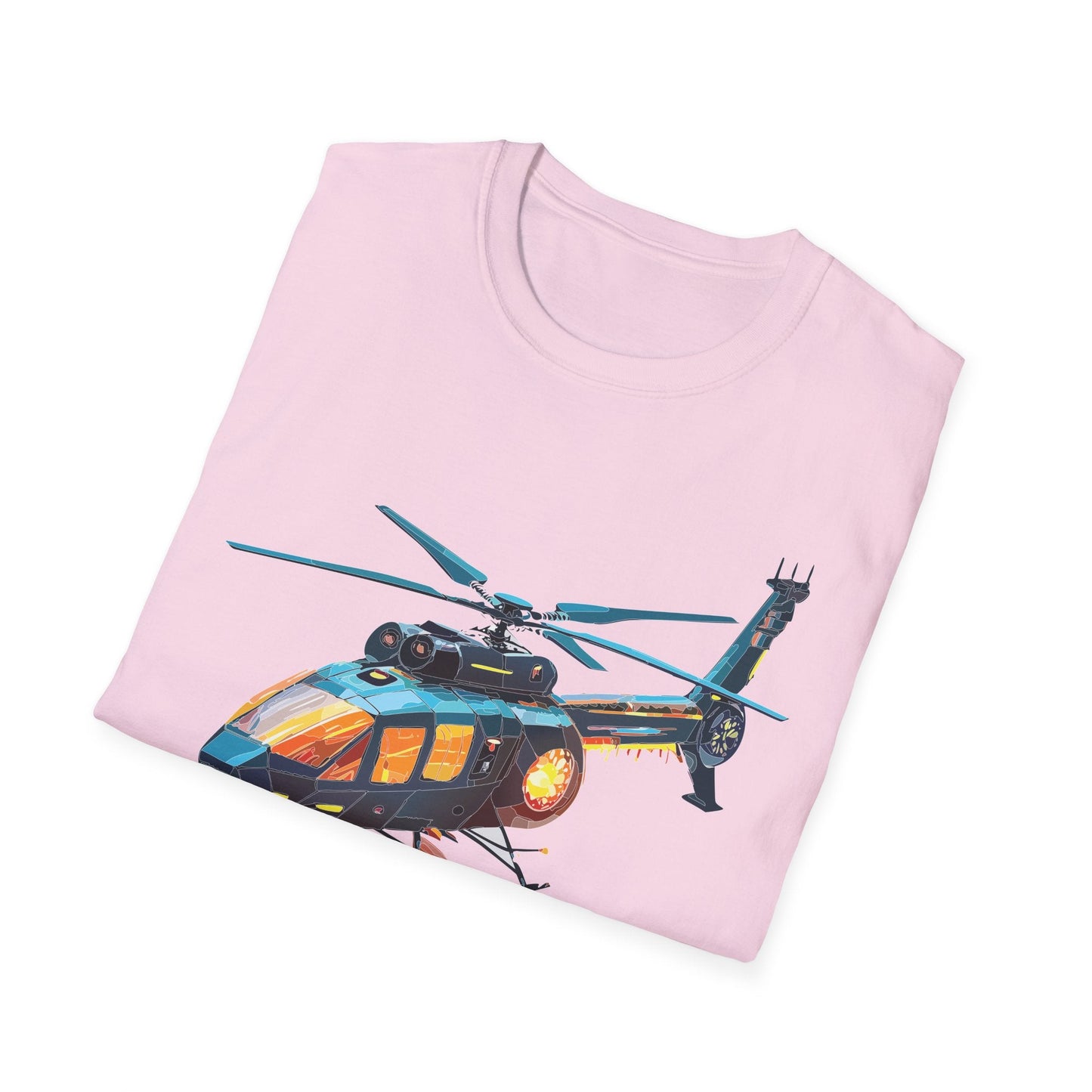 Chopper Helicopter Graphic Unisex Cotton Softstyle Short Sleeve Tee 1