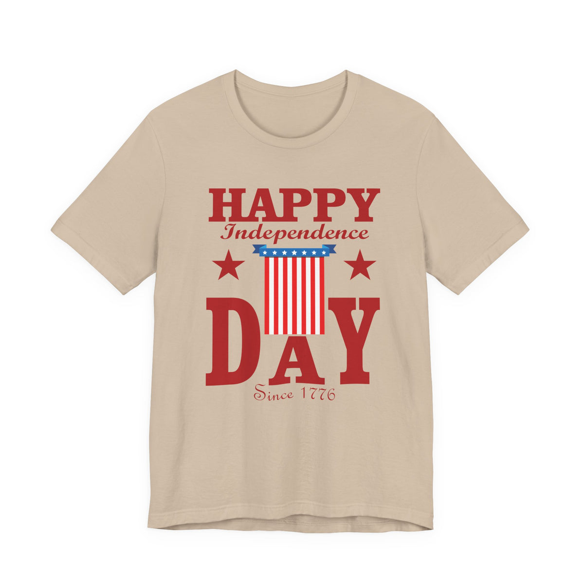 Happy Independence Day Tee Patriotic Stars Stripes July 4th Unisex Cotton Shirt 018