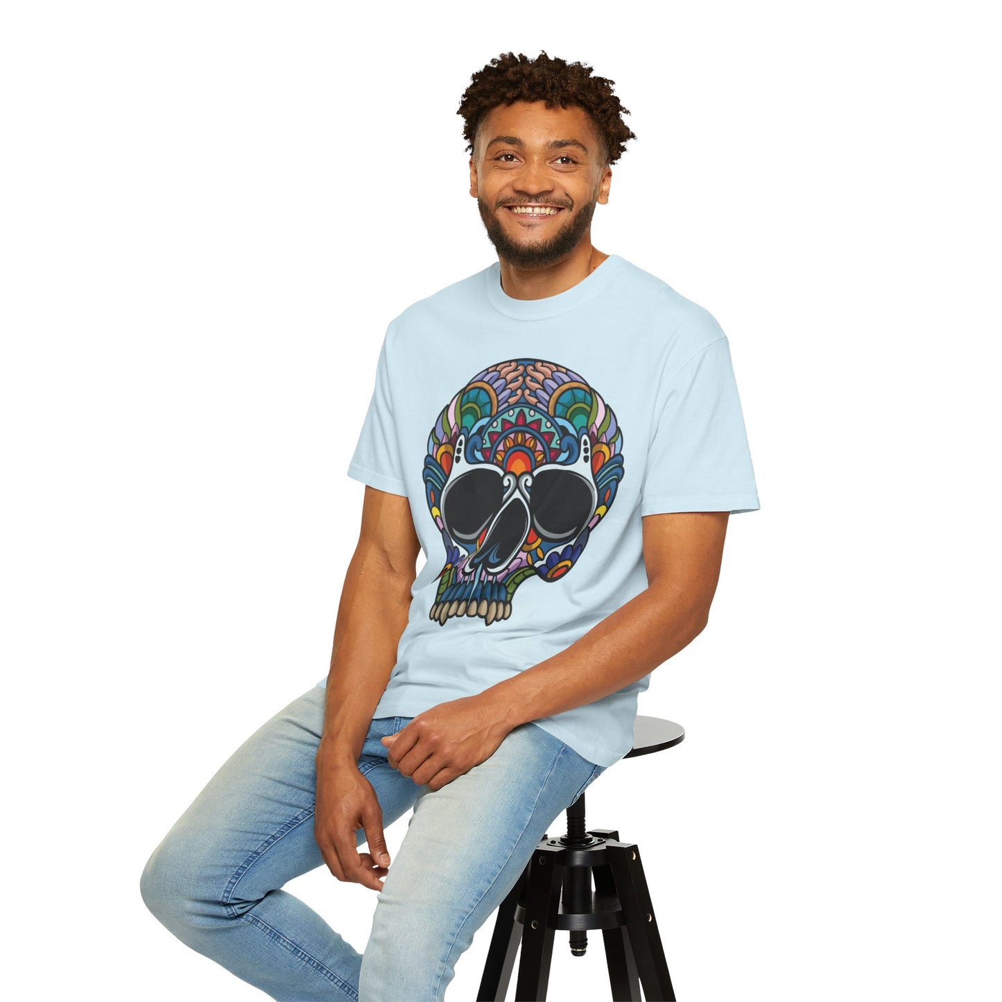 Unisex Cotton Tee Shirt with Skull