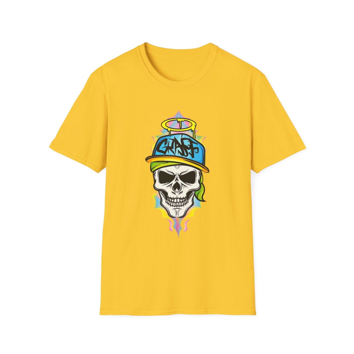 Unisex Skull Graphic Tee Shirt With Skeleton Design Softstyle 64000 100 Percent Ring Spun Cotton