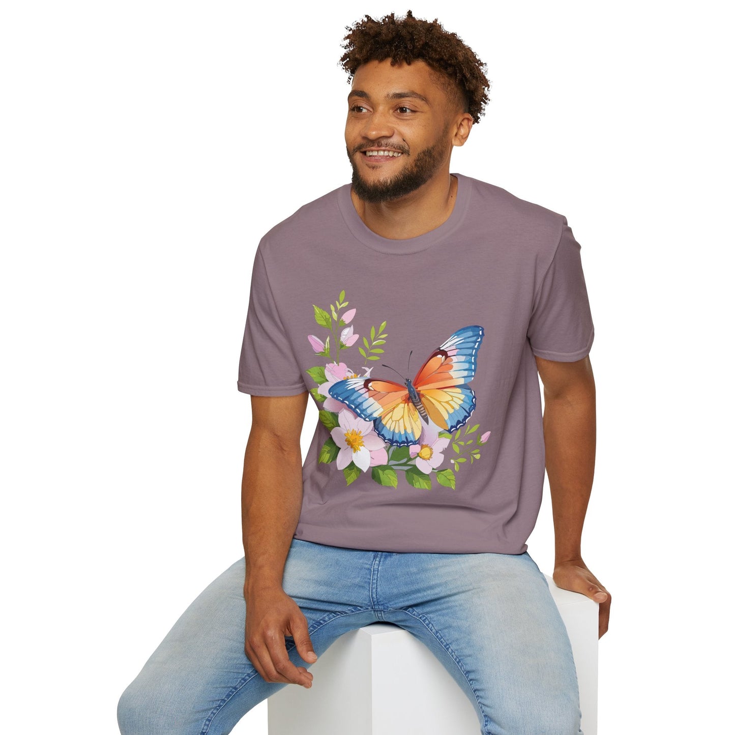 Butterfly T Shirt Unisex Monarch Design Gildan Softstyle 64000 Ring Spun Cotton Tee