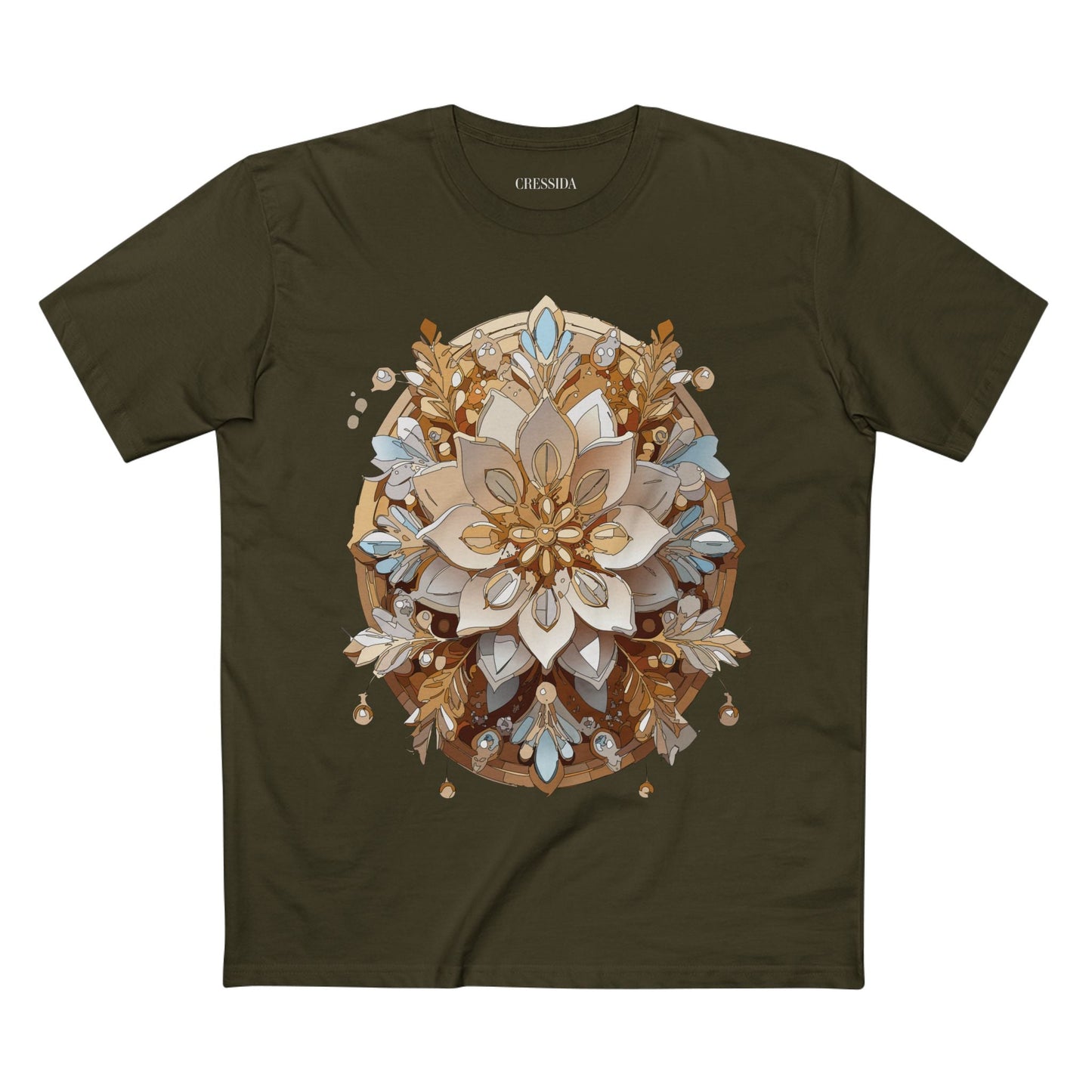 Floral Graphic T-Shirt Unisex 100 Cotton Art Design with Antique Flowers Tee 19