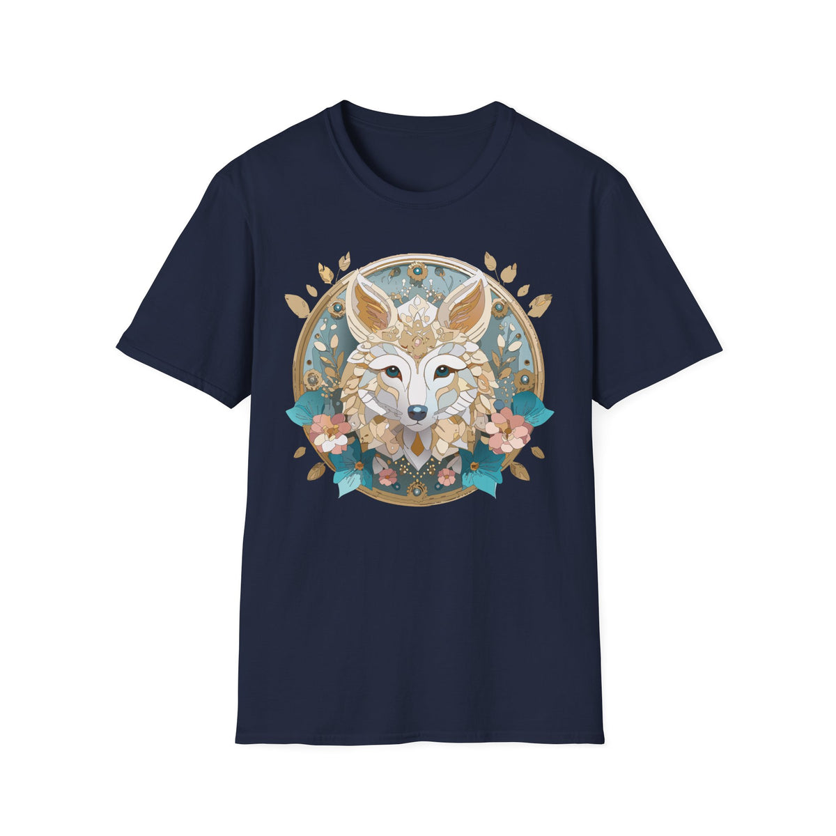 Floral Fox Mandala T-Shirt | Boho Fennec Fox Illustration