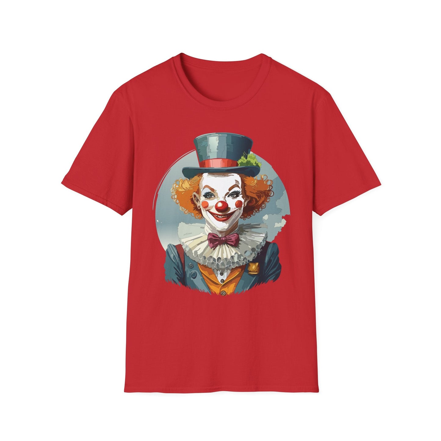 Unisex Clown Shirt Funny Man Circus Design Hundred Percent Ring Spun Cotton Gildan Softstyle Tee