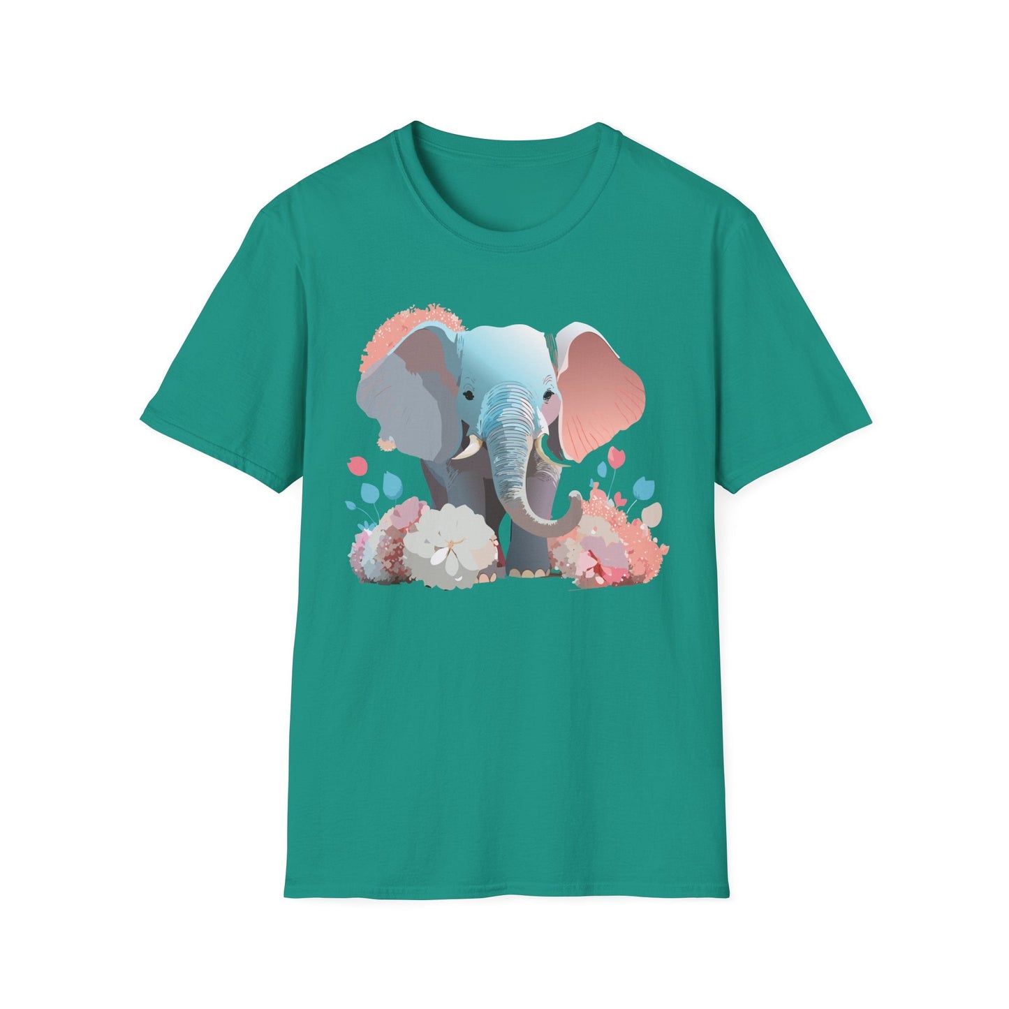Elephant T Shirt Unisex Softstyle Graphic Tee With Elephant Animation Animal Print