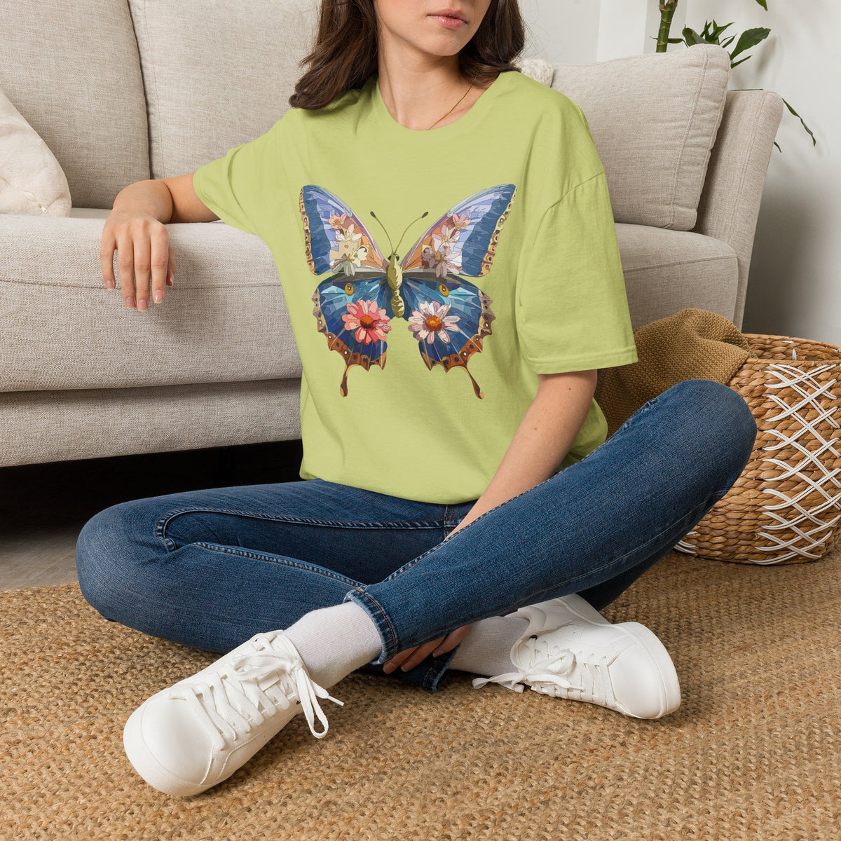 Floral Watercolor Butterfly Graphic Tee Unisex 100 Cotton Gildan T-Shirt