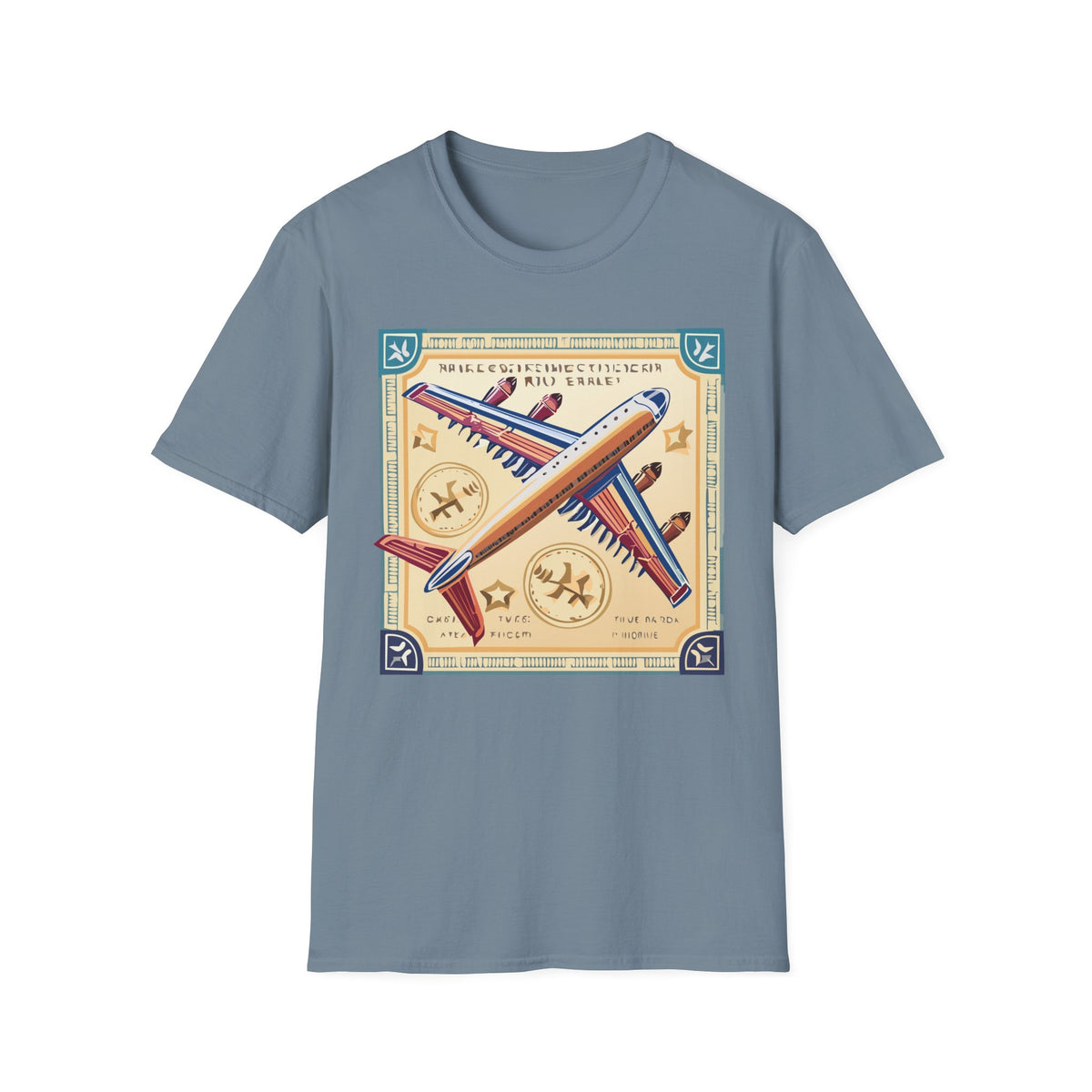 Aviator Vintage Plane T-Shirt — Retro Travel Aircraft Design Travel Post Graphic Design Unisex 100 Cotton Gildan T-Shirt