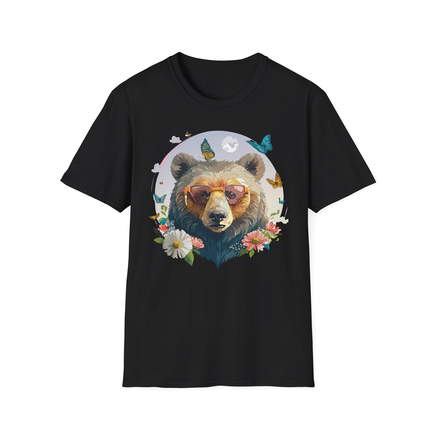 Bear T Shirt Unisex Softstyle Tee 100 Percent Ring Spun Cotton Gildan 64000 Comfortable Wear