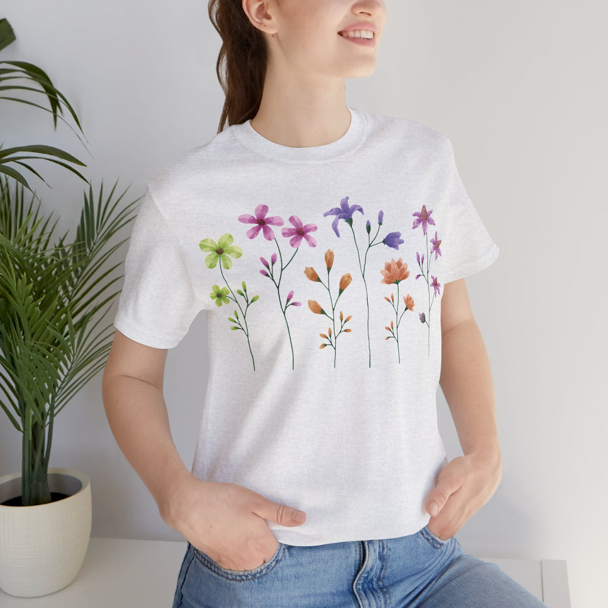 Floral Graphic Tee Shirt - Bella+Canvas Unisex 100 Cotton 54