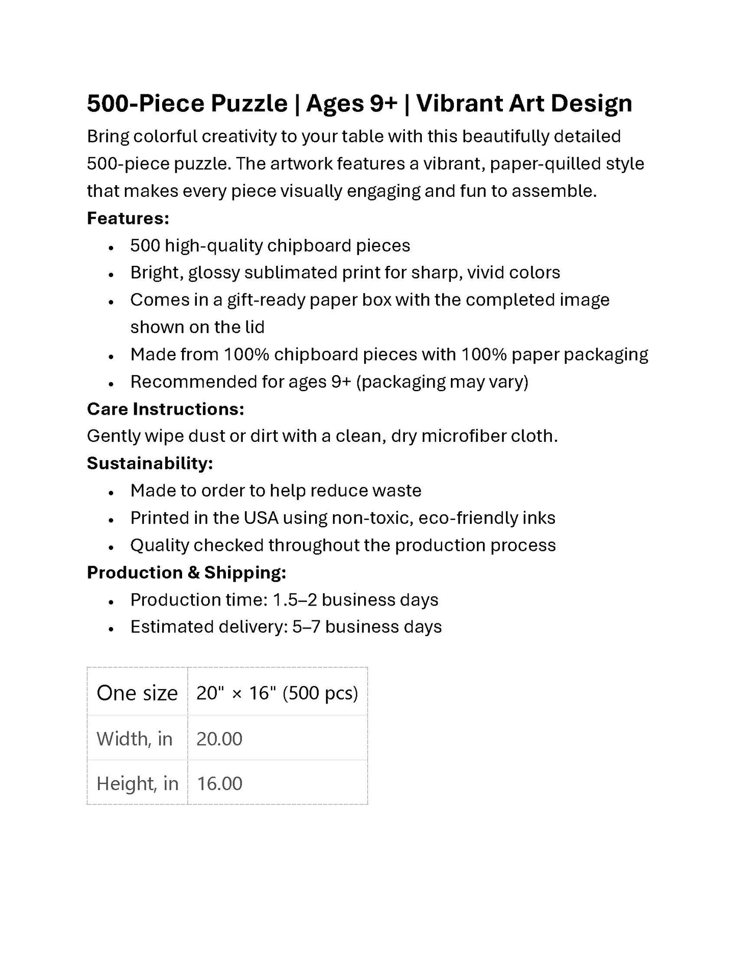 3D Blue Cat Face Puzzle 500-Piece | Floral Cat Puzzle 500-Piece Ages 9+