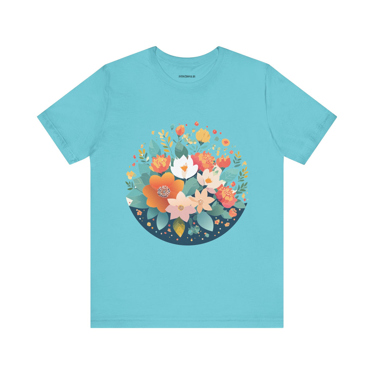 Floral Graphic Unisex Cotton Bella+Canvas Tee with Flowers Design ab100