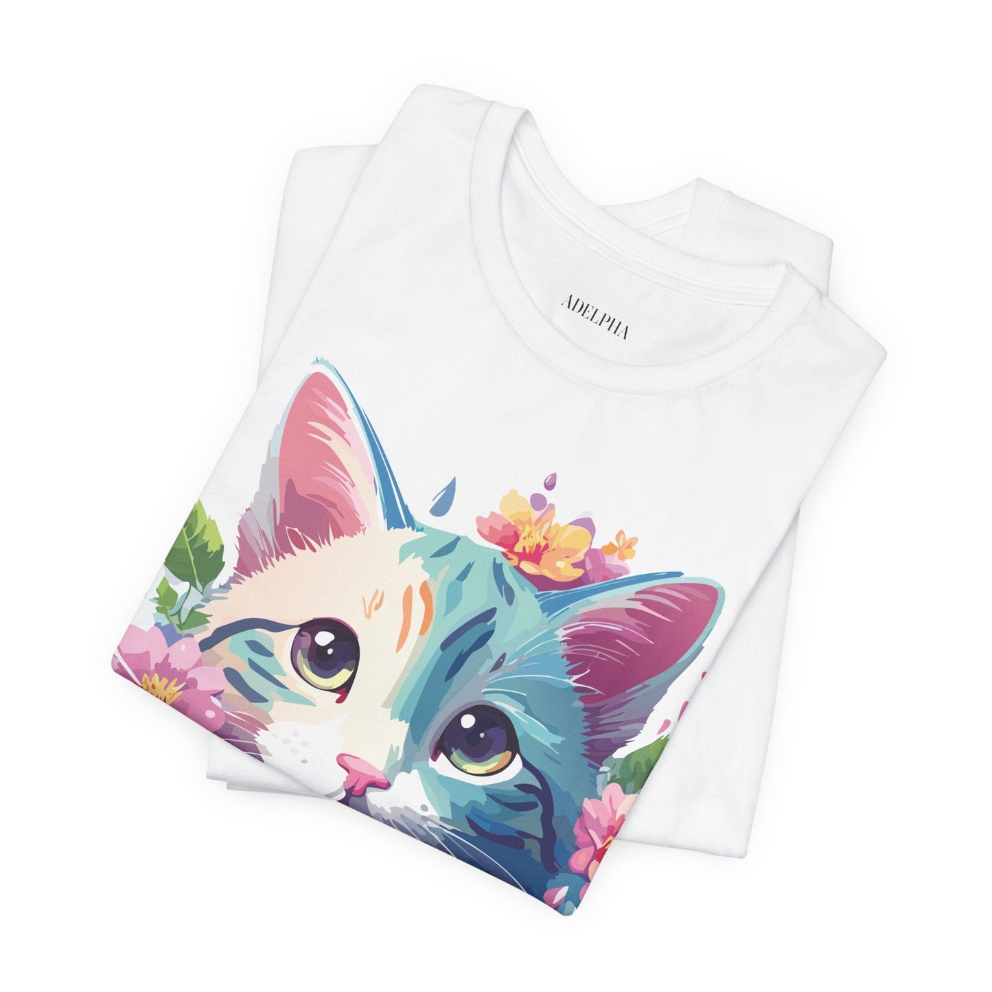 Cat Graphic Tee Unisex Shirt Adelpha Vintage Inspired Short Sleeve