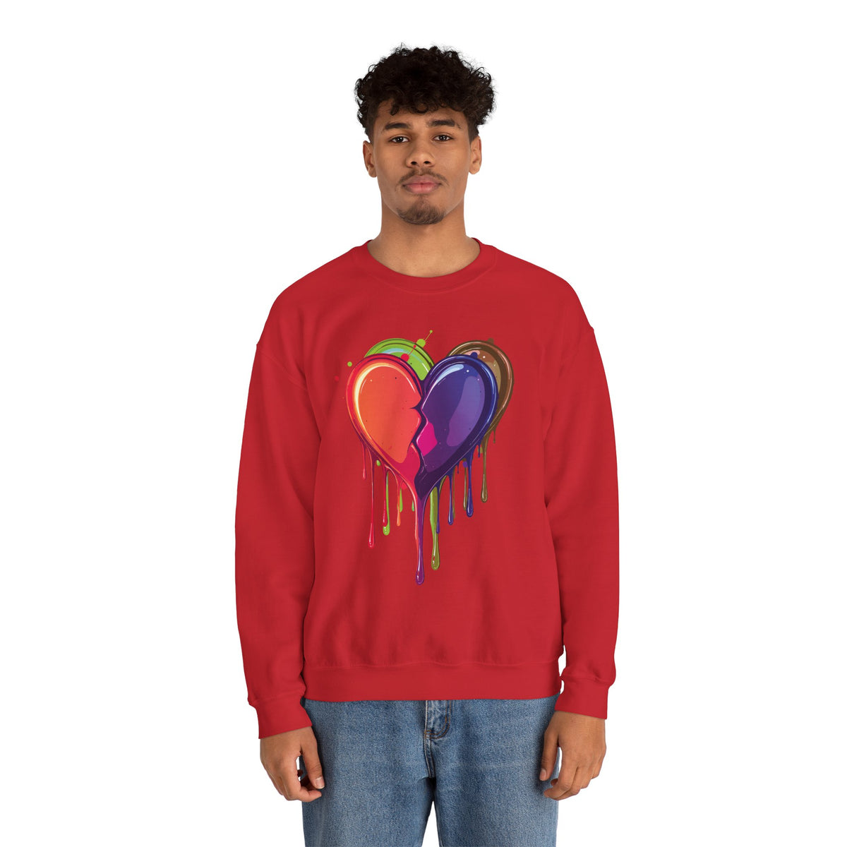 Double Bleeding Heart Sweatshirt, Big Heart Sweatshirt, Love Sweatshirt, Valentine's Day Sweatshirt, Heart Sweatshirt 119