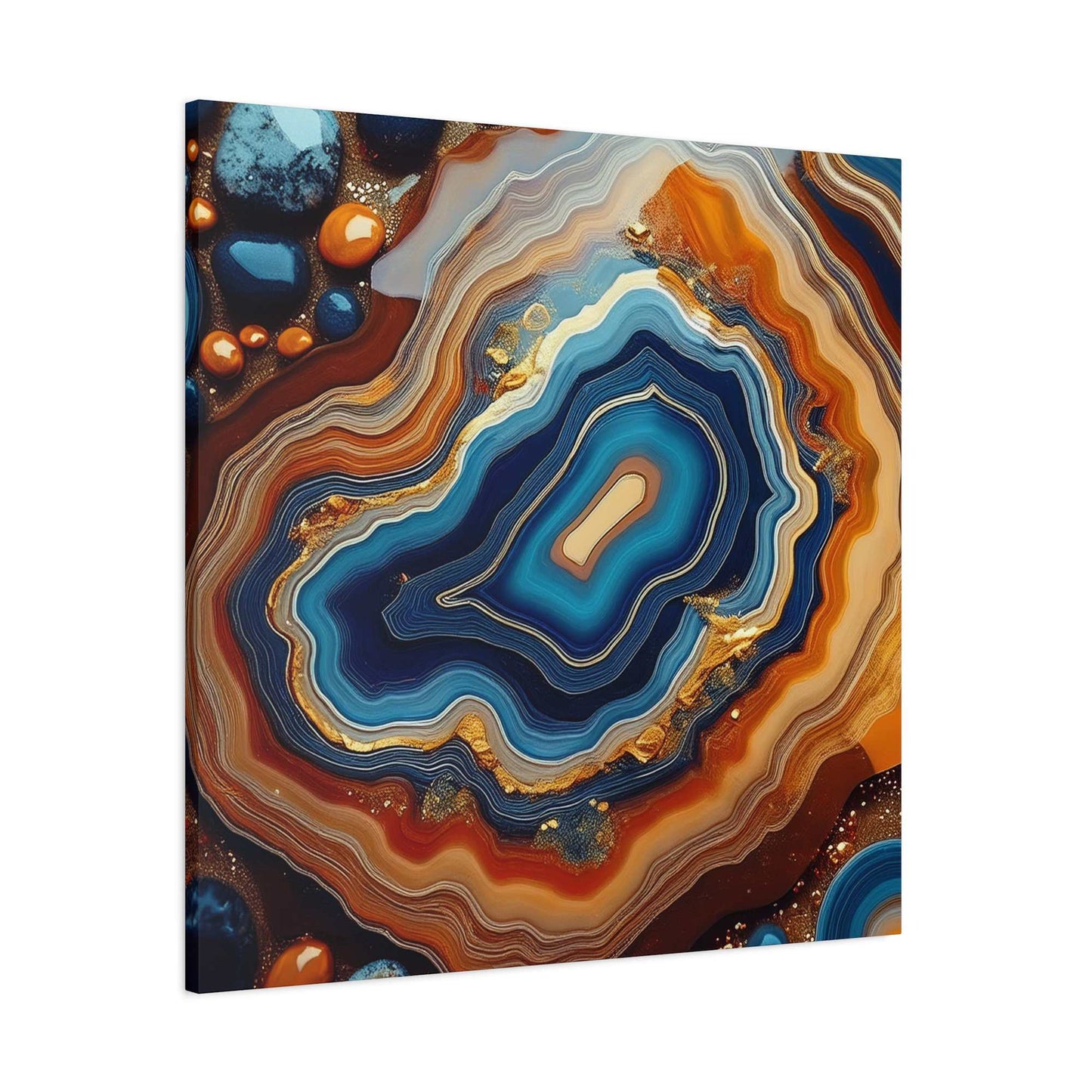 Agate Stone Graphic Print Canvas, Oil Paint Print 20x20, 24x24, 30x30, 32x32, 36x36 Canvas Pine-Wood Inner Frame MC-189