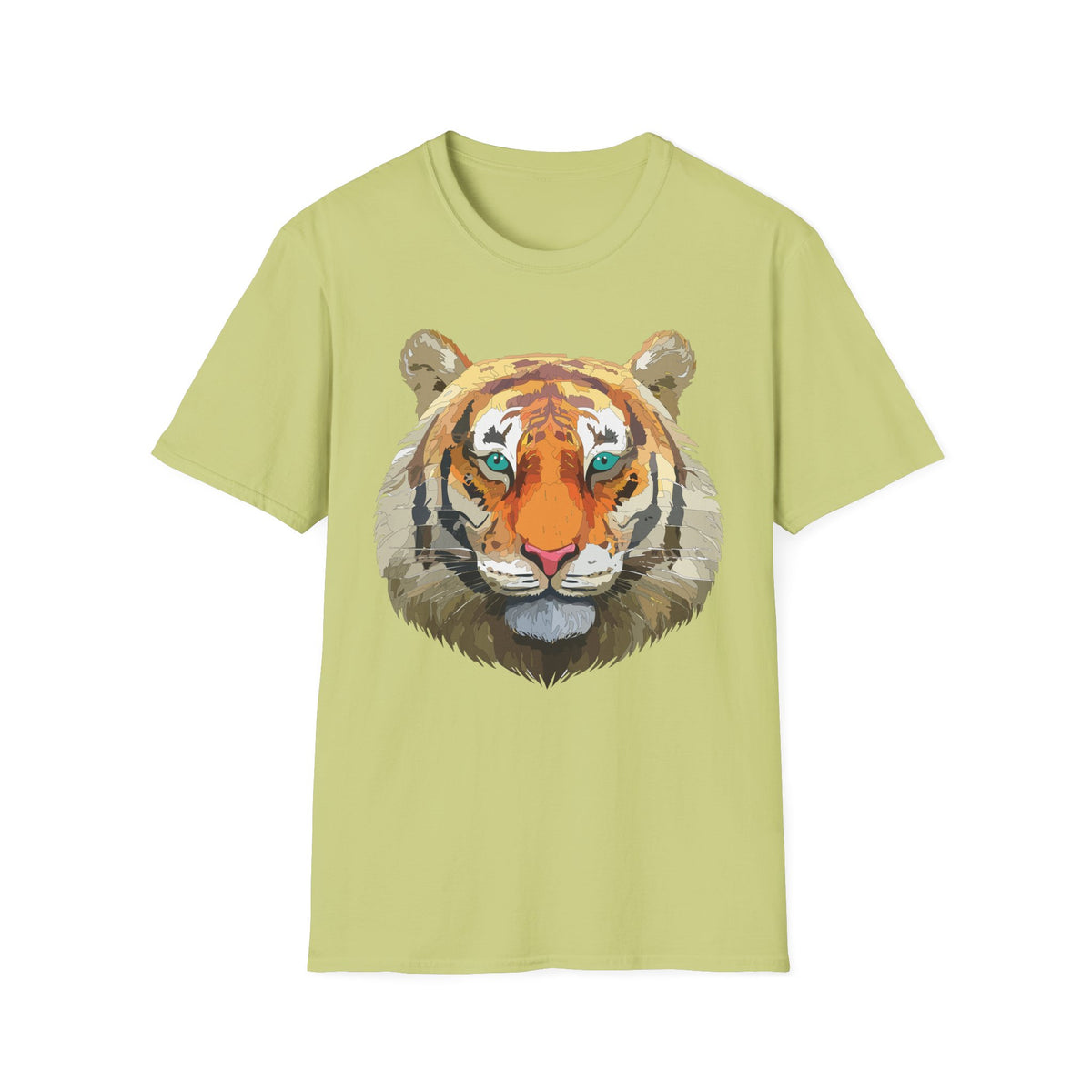 Watercolor Tiger Head T-Shirt | Bold Animal Portrait