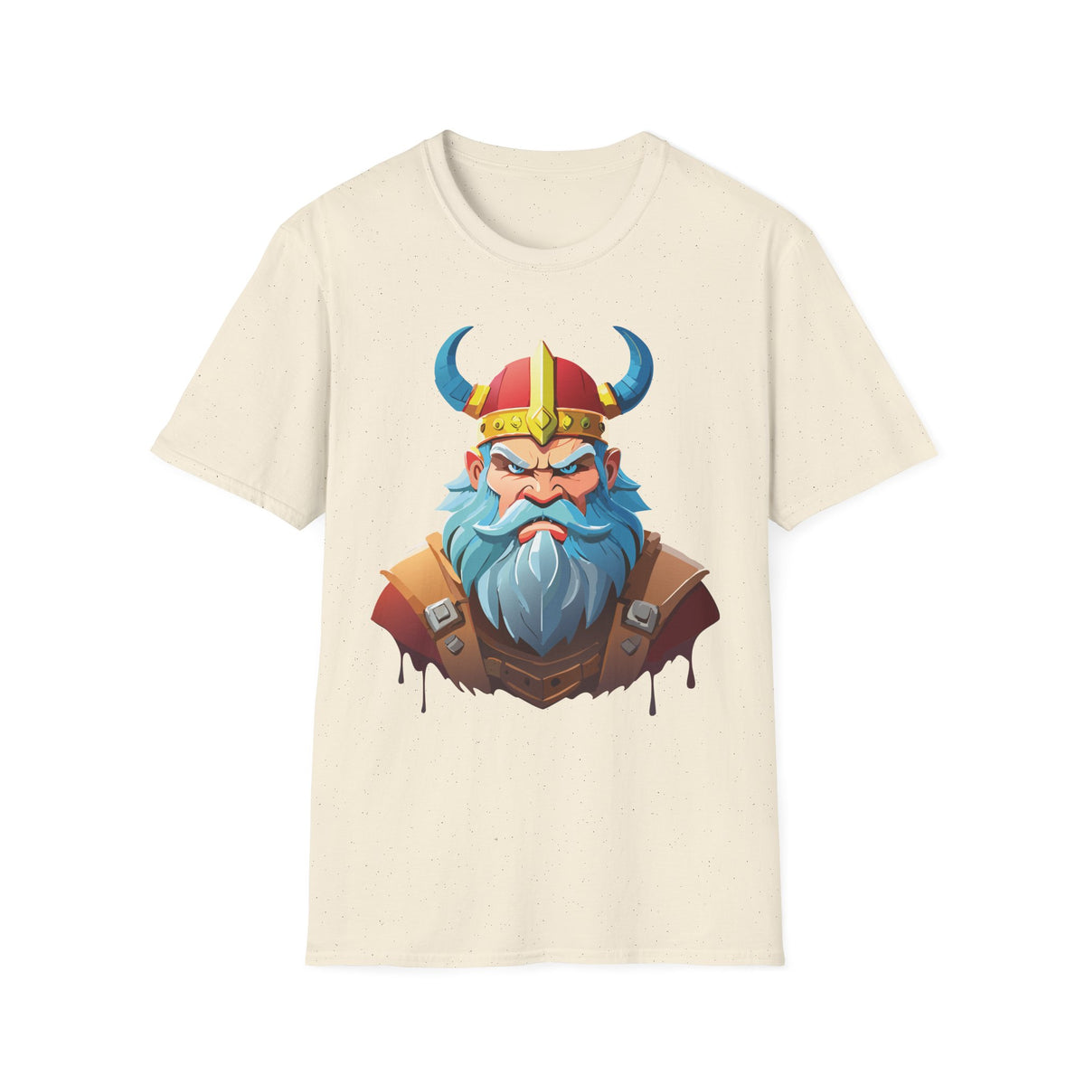 Viking Warrior Graphic T-Shirt | Horned Helmet Illustration, Bold Beard