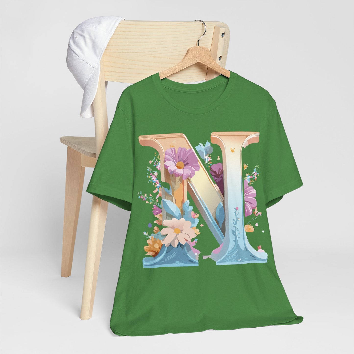 Letter N Shirt Unisex Graphic Tee By Adelpha Vintage Inspired Artwork Short Sleeve