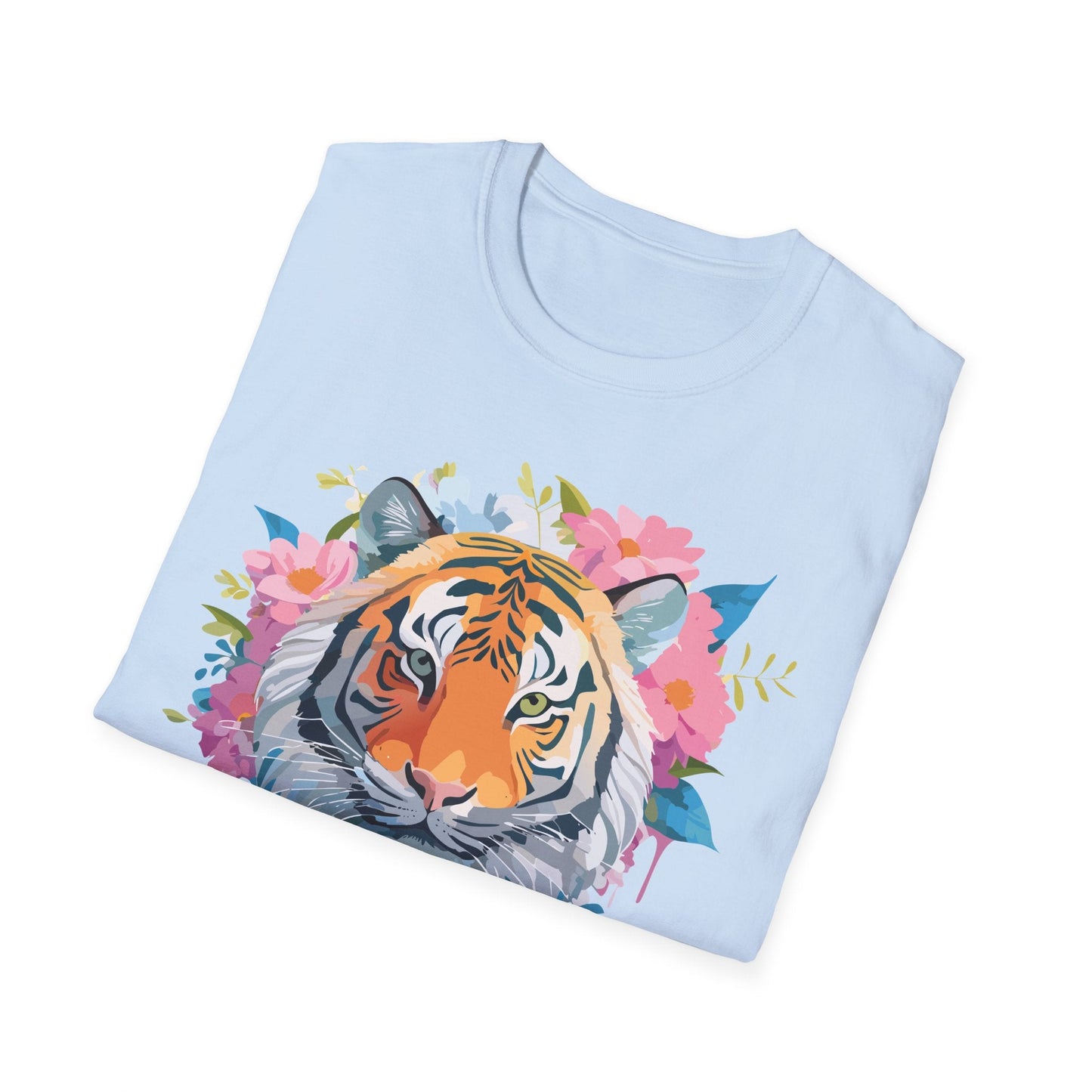 Tiger Print Shirt Unisex Short Sleeve Tee Gildan Softstyle 64000