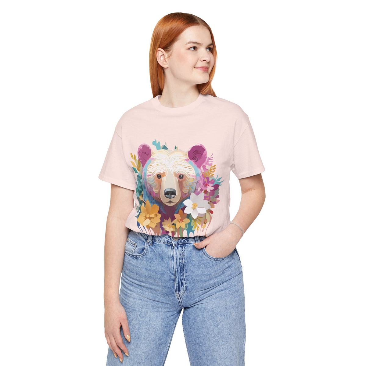 Bear Graphic Design Tee Bella+Canvas Unisex 100 Cotton Tee Shirt a115