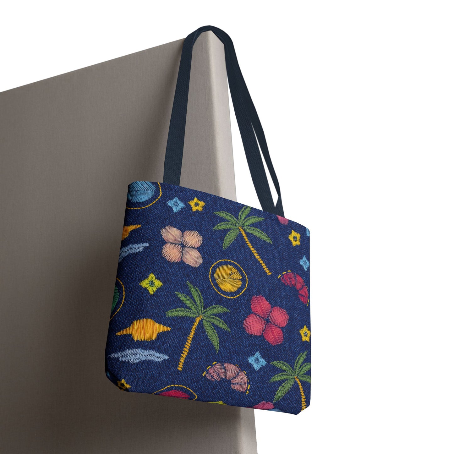 Denim Fabric Imitation Print Unisex Canvas Bag Poly Spun 3 Sizes Tote Bag 182-7
