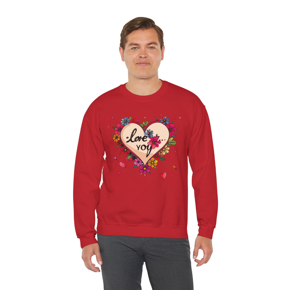 Big Heart Sweatshirt, Floral Heart Sweatshirt, Floral Love Sweatshirt, Valentine's Day Sweatshirt, Heart Floral Sweatshirt 109