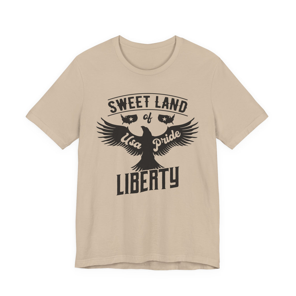 Sweet Land of Liberty eagle graphic T-Shirt USA pride typography Unisex Cotton a4