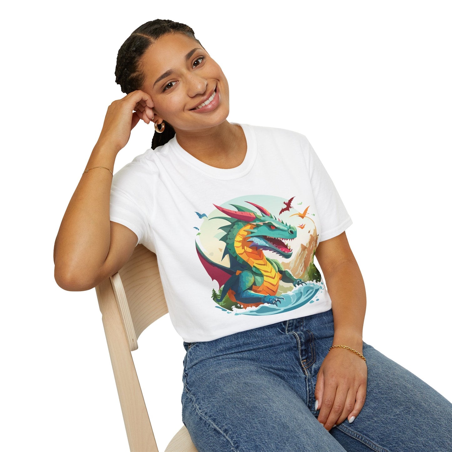 Dragon T Shirt Unisex Animal Tee Softstyle 64000 Premium 100 Percent Ring Spun Cotton