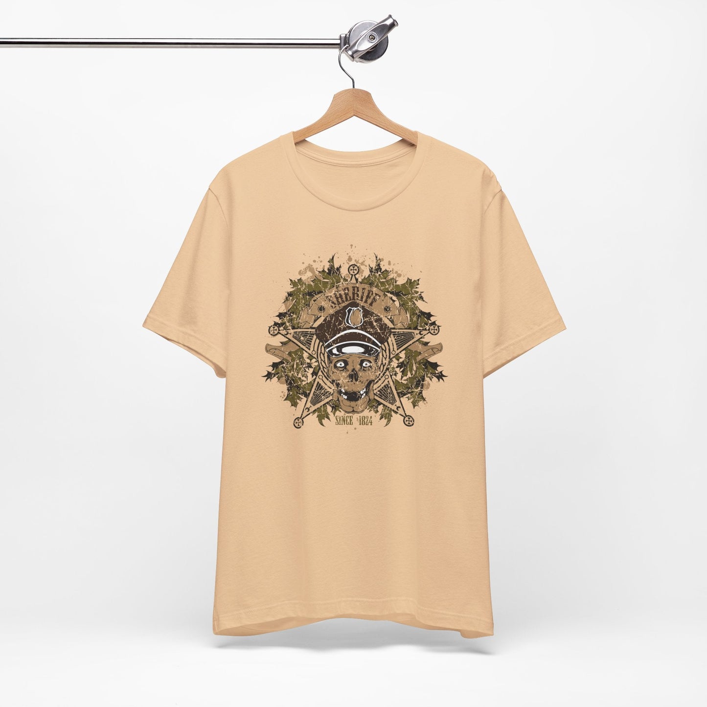 Skull Floral Emblem Graphic Unisex Cotton Tee Art-45
