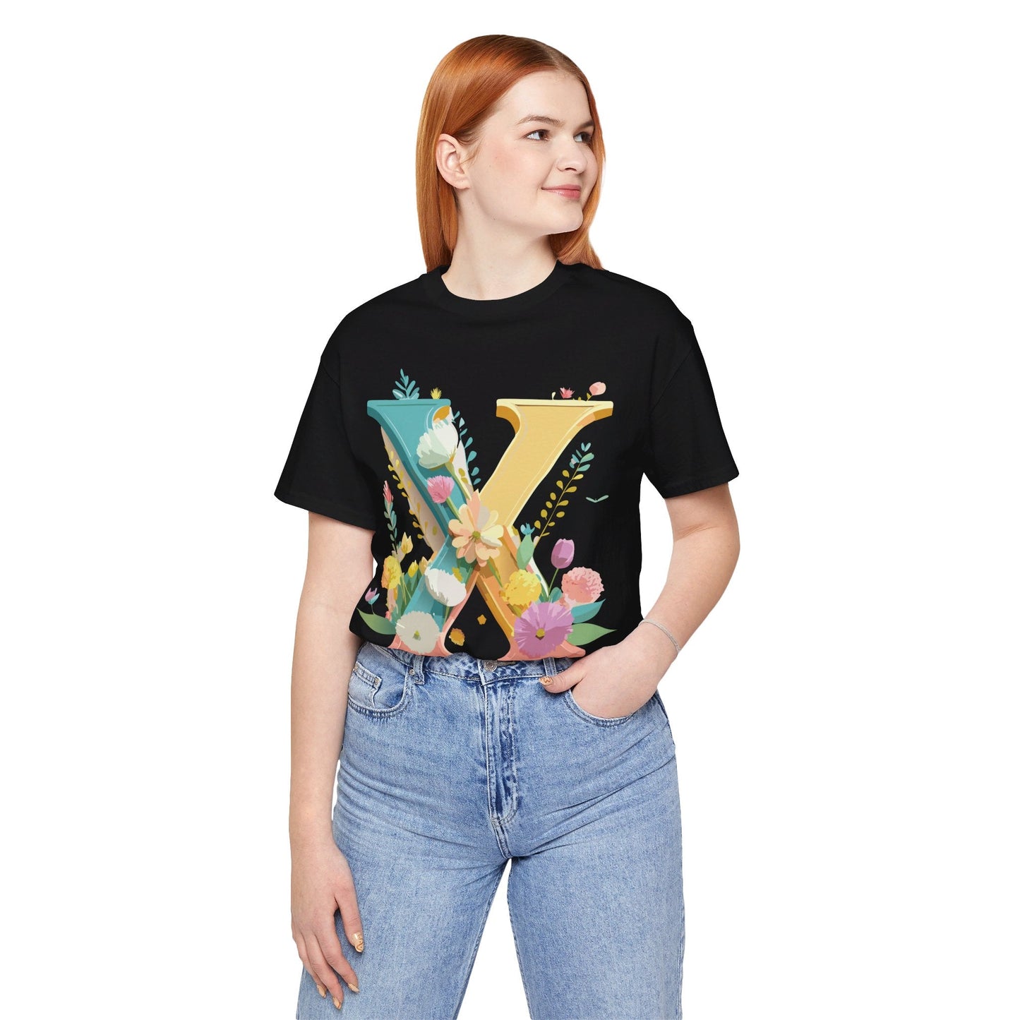 Letter X Shirt Unisex Graphic Tee Adelpha Vintage Inspired Artwork Short Sleeve Edition