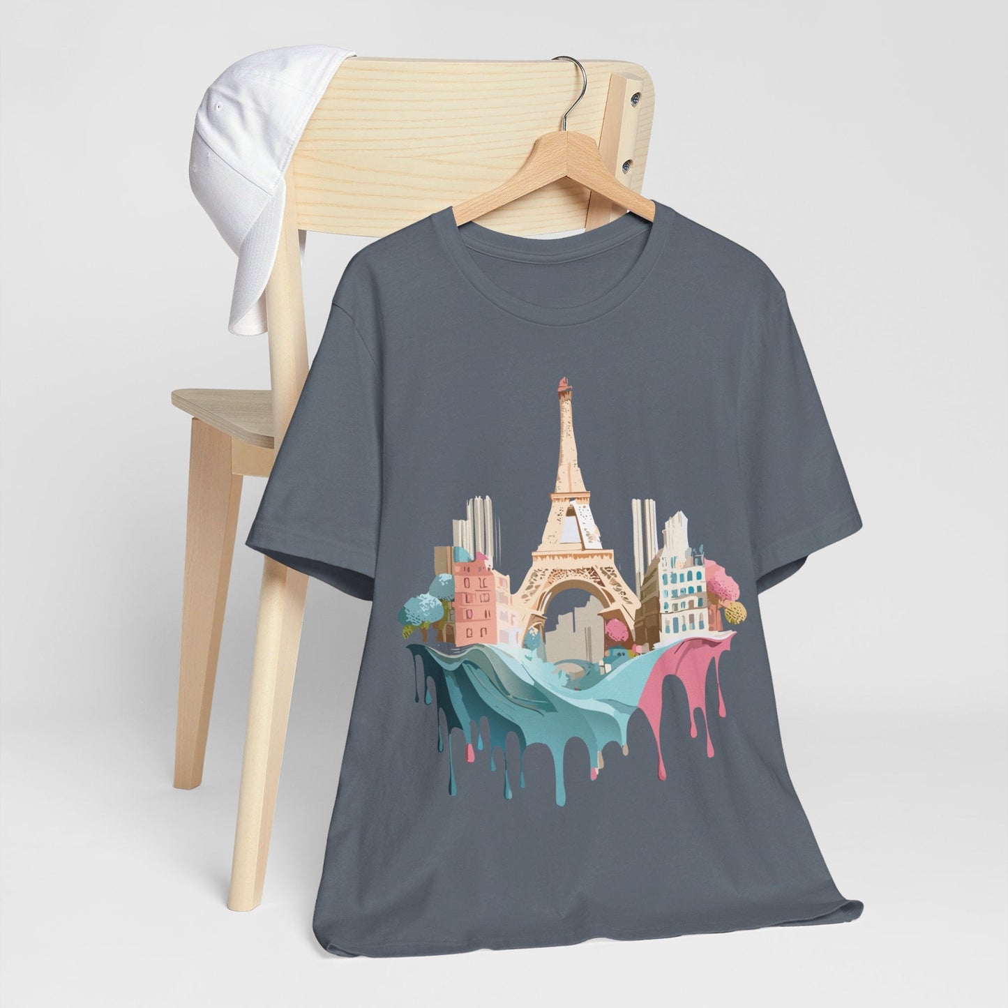 Paris Tourist Graphic Tee Unisex Jersey Short Sleeve Art Design By Vintage Inspired