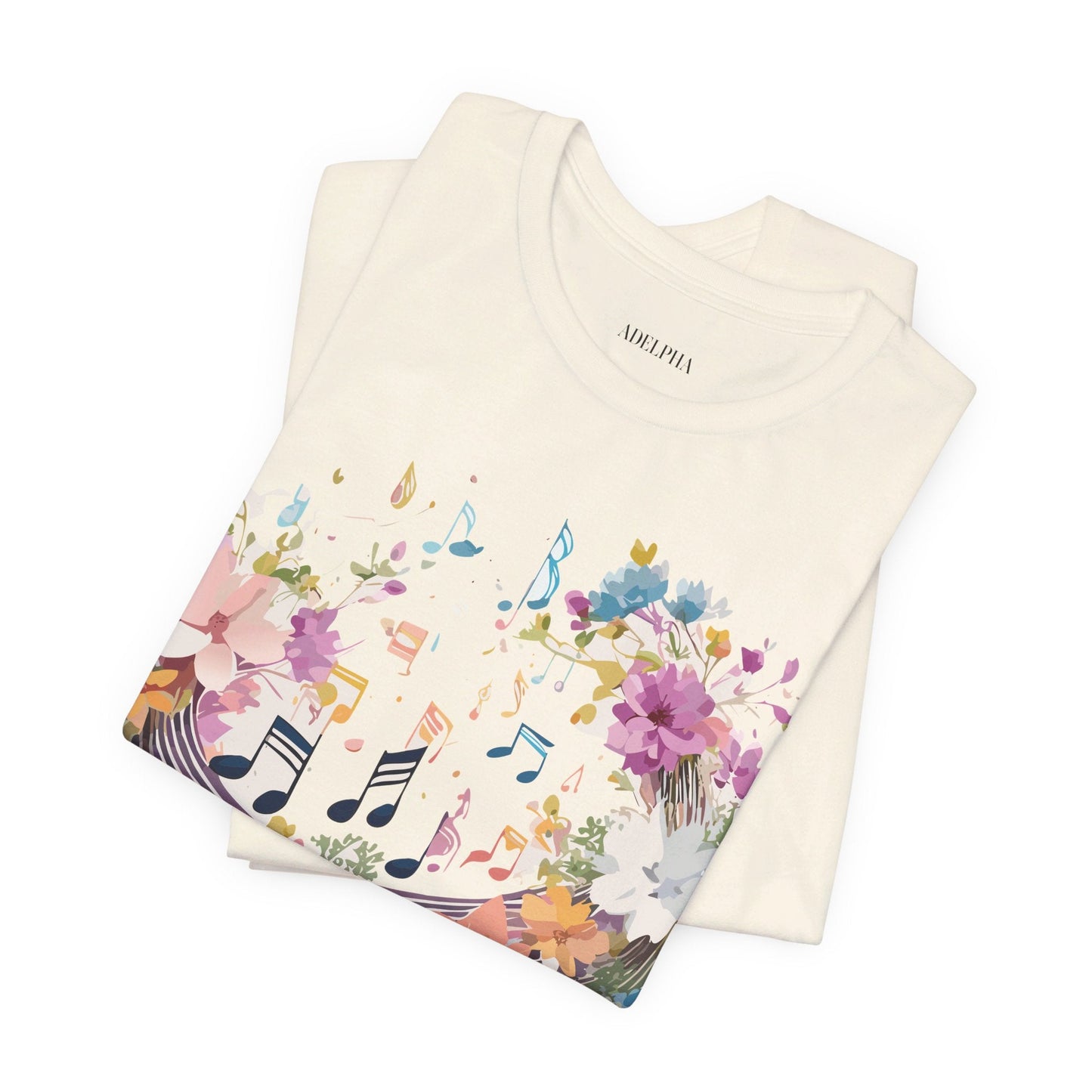 Music Graphic Unisex 100 Cotton Vintage Art with Musical Elements Tee 114