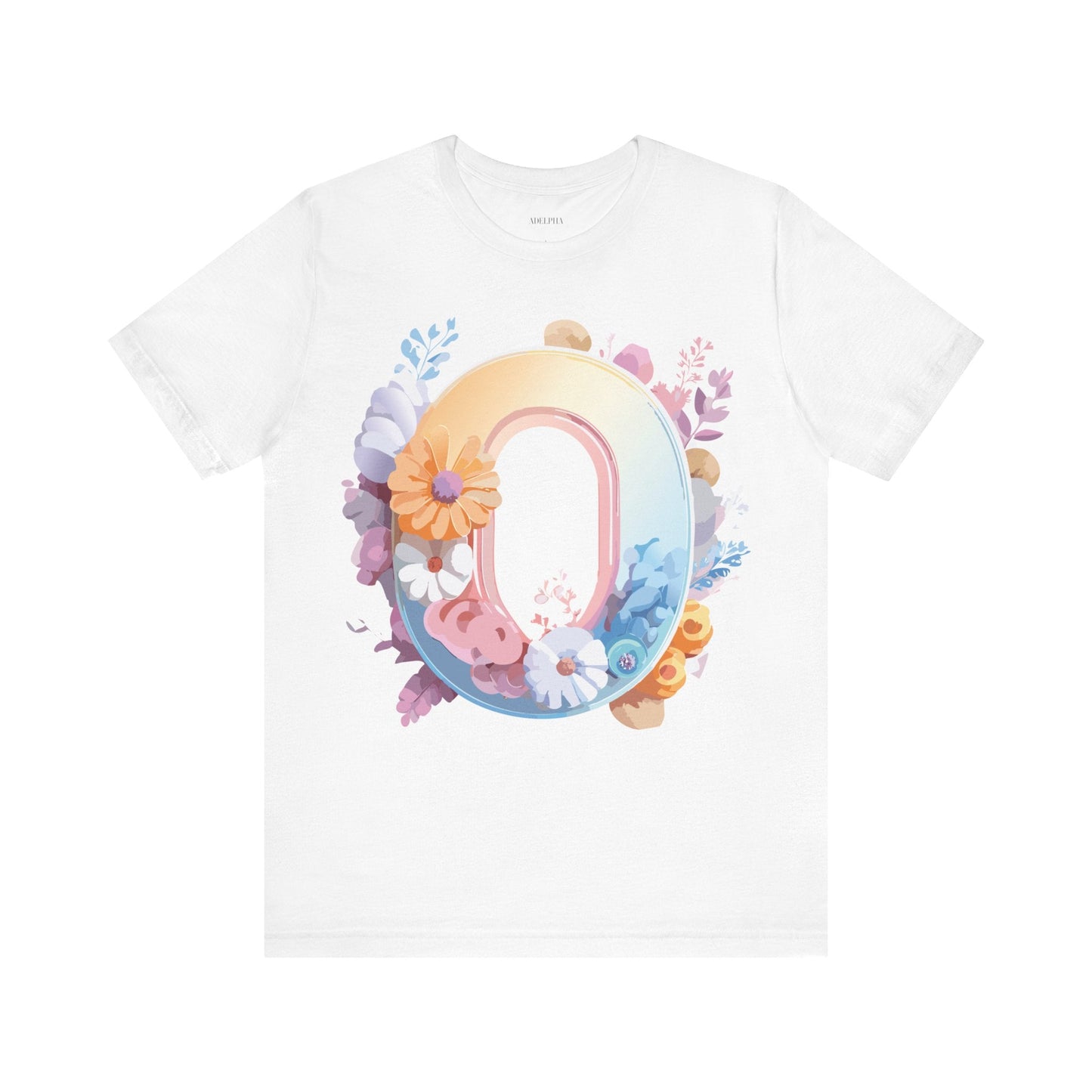 Letter O Graphic Tee Unisex Shirt Adelpha Vintage Inspired Art Design Short Sleeve
