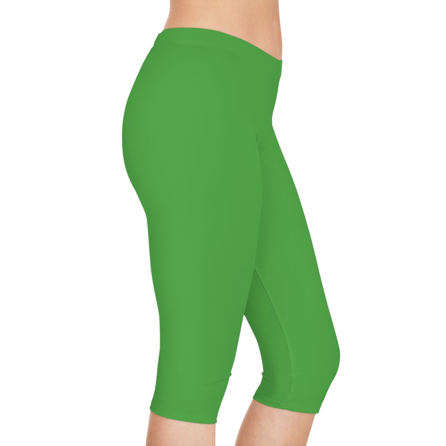Green Color Capri Leggings, Green Capri Leggings 1