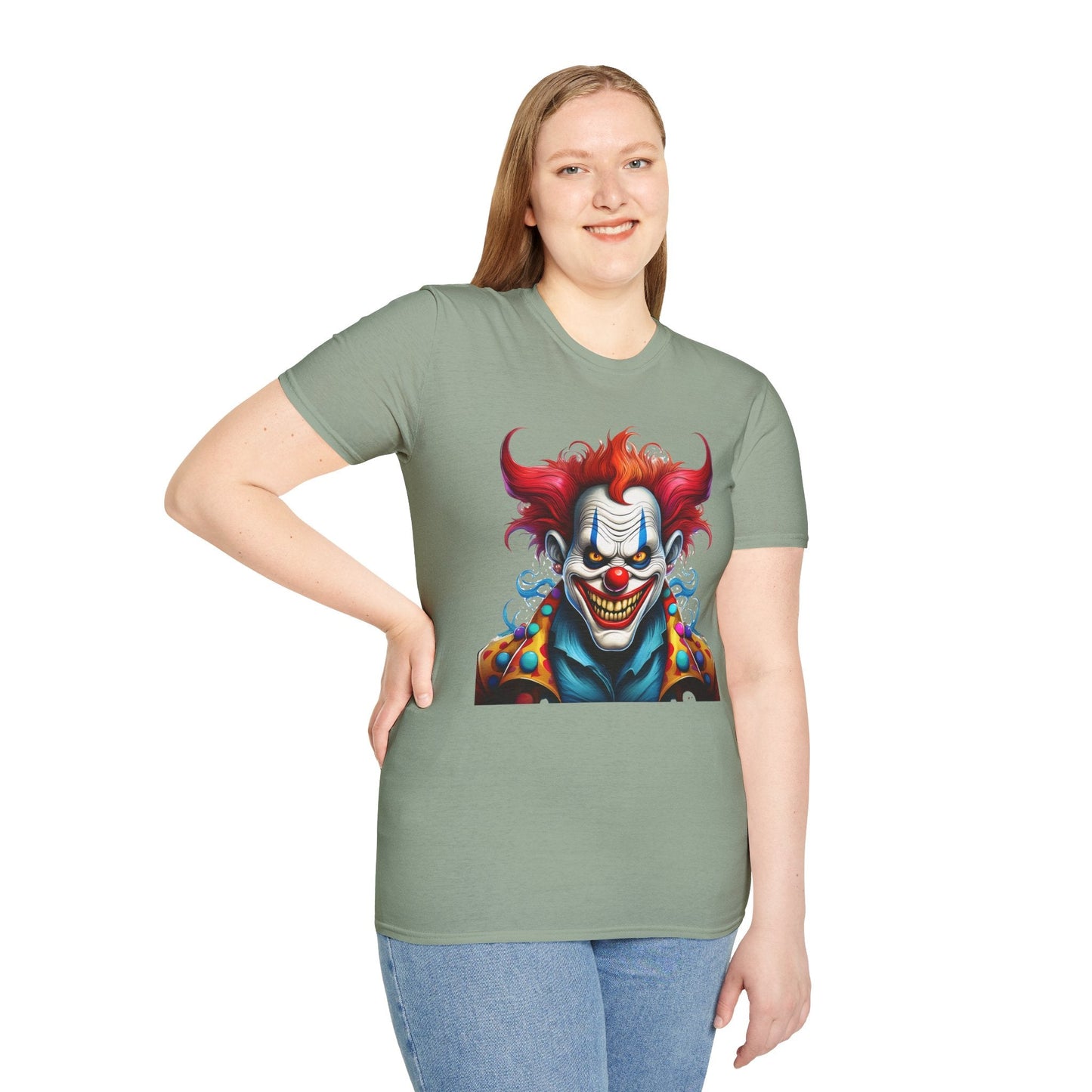Clown Shirt Unisex Tee Circus Shirt Funny Man Shirt Scary Man Tee 100 Percent Cotton Gildan 64000
