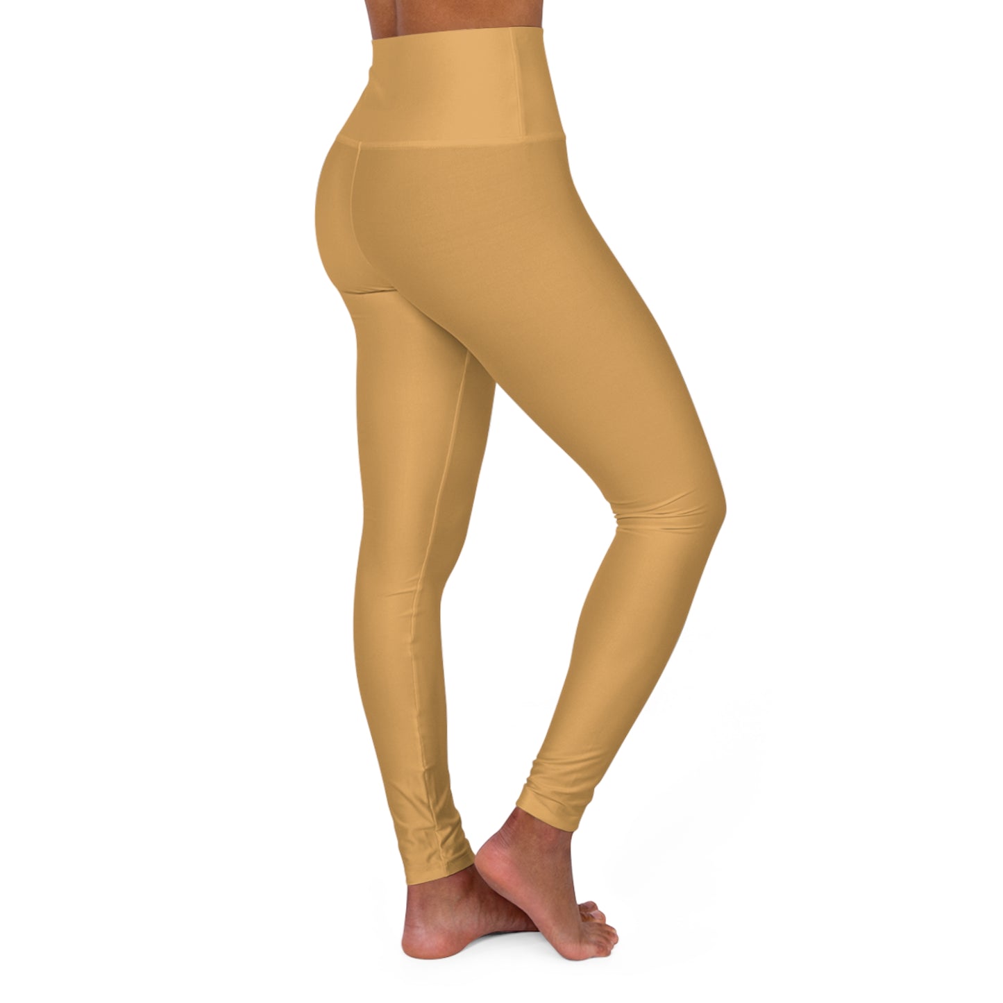 Sunlit Clay Yellow Color High-Waist Yoga Leggings Women's Seamless Poly-Span Stretchy Pants XS-2XL