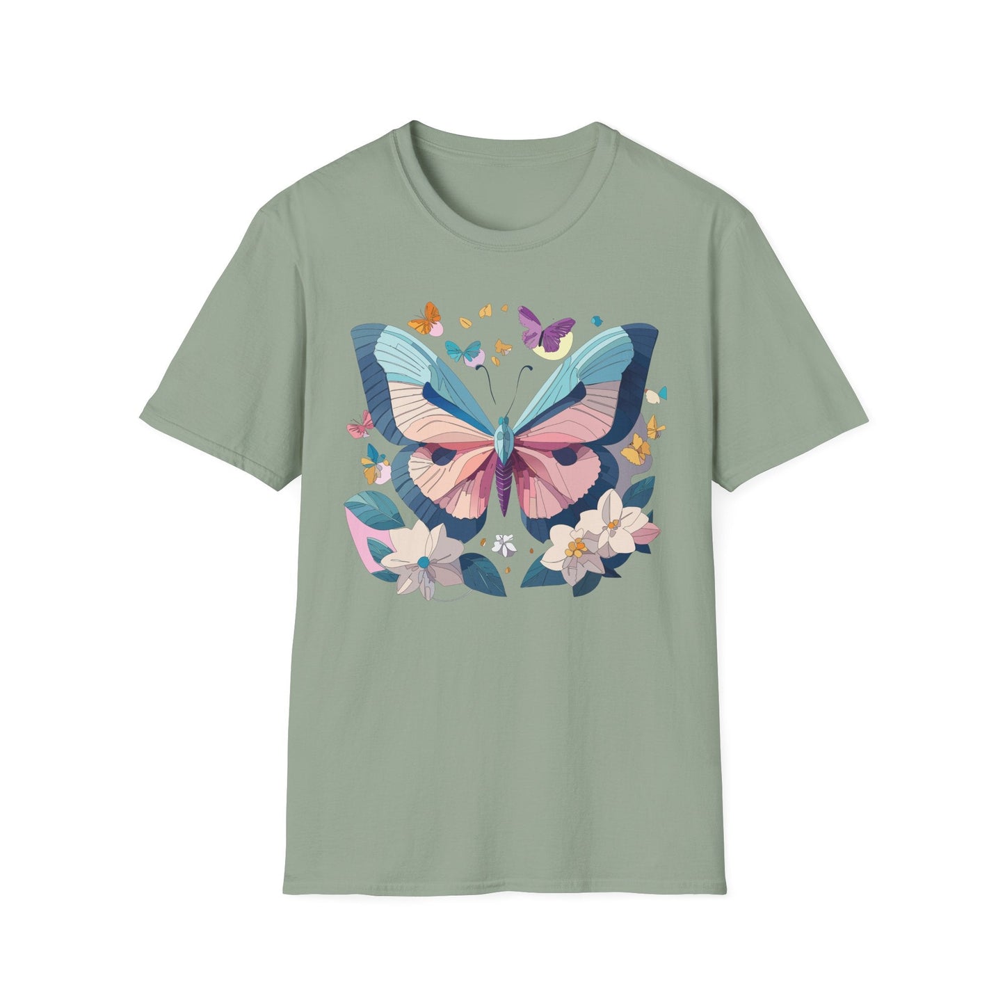 Butterfly Shirt Unisex T Shirt Softstyle Gildan 64000 Ring Spun Cotton Monarch Design