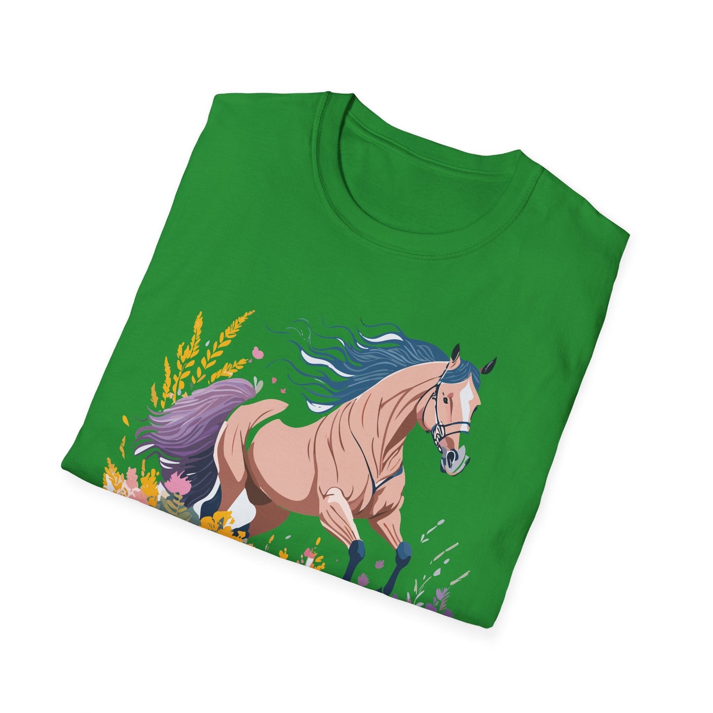 Unisex Horse Shirt With Animal Design Gildan Softstyle 64000 Tee