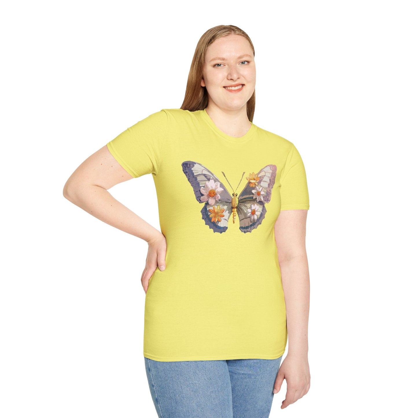 Butterfly Shirt Unisex Short Sleeve Tee Monarch Butterfly Design Gildan Softstyle 64000