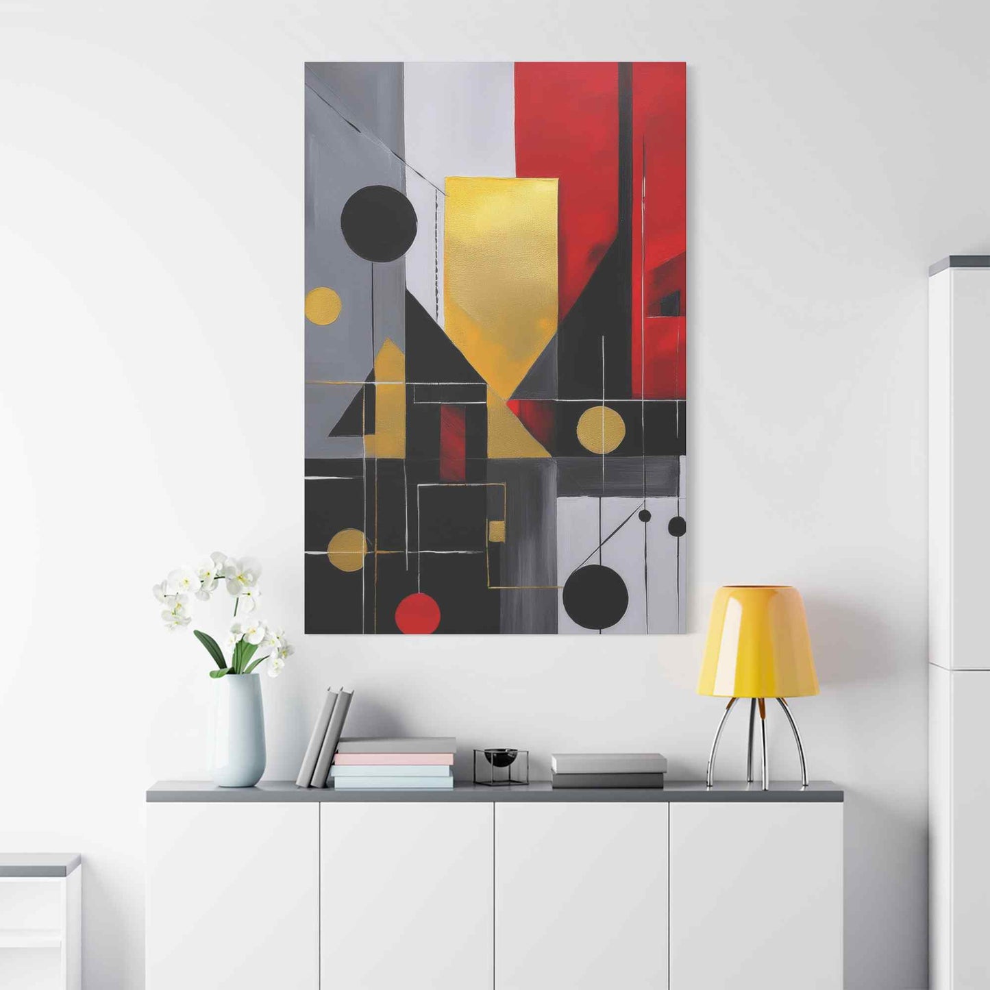 Red Abstract Painting Print Canvas 20x24,20x30,24x30, 24x32,24x36,30x40, 32x48,36x48,40x60 Pine-Wood Inner Frame ABS-22