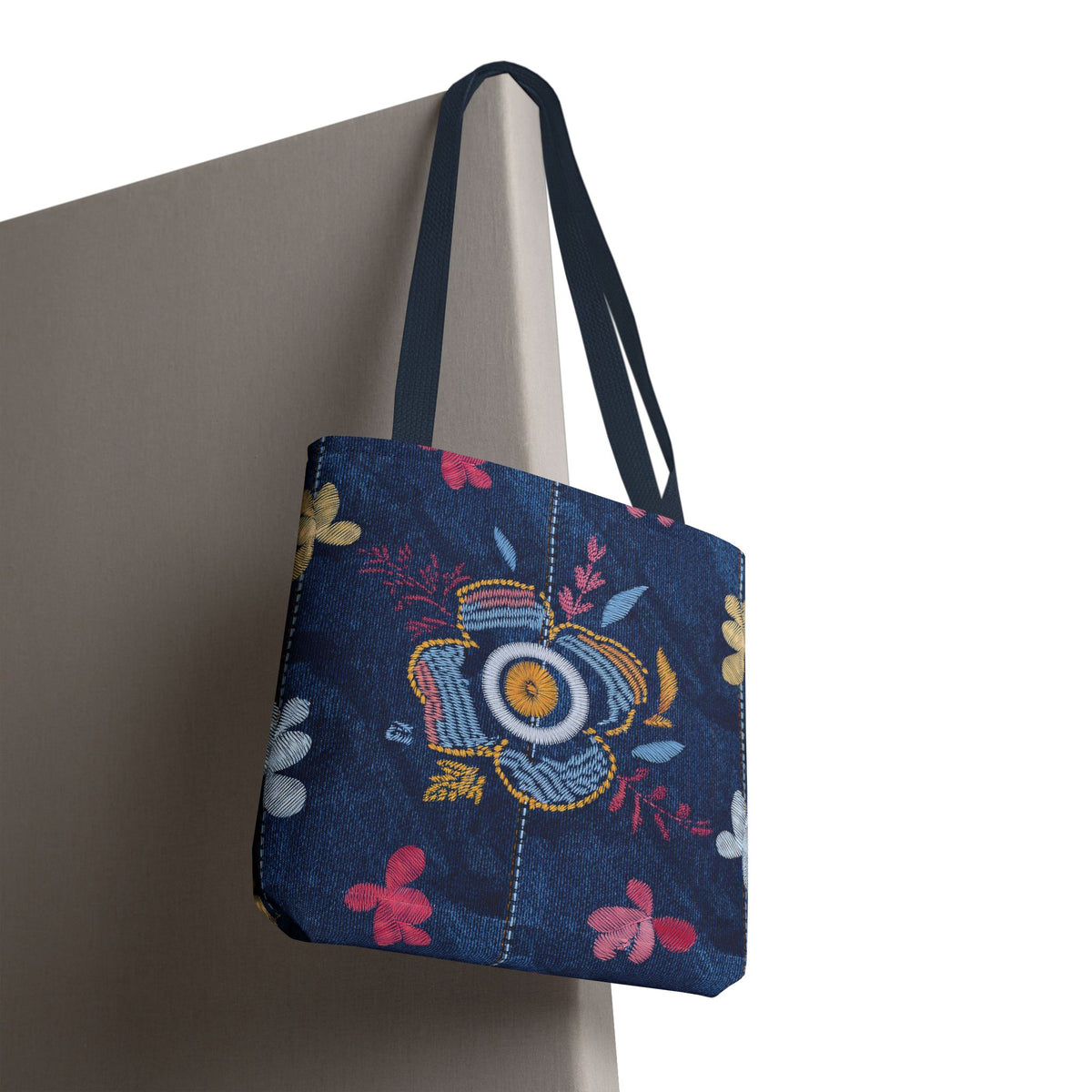 Denim Fabric Imitation Print Unisex Canvas Bag Poly Spun 3 Sizes Tote Bag 167