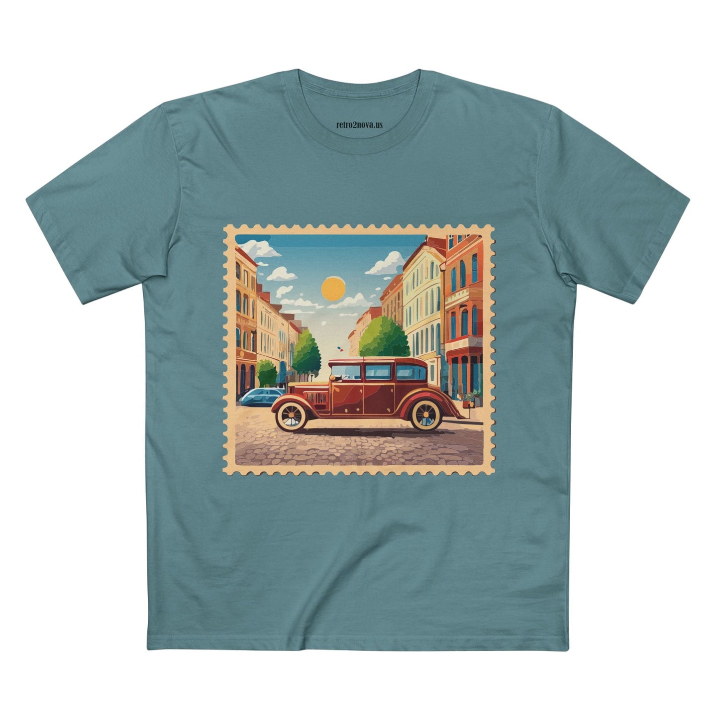 Stamp Shirt Postage Stamp Tee Unisex Premium Cotton Art Design PS27 From Retro2Nova Collection