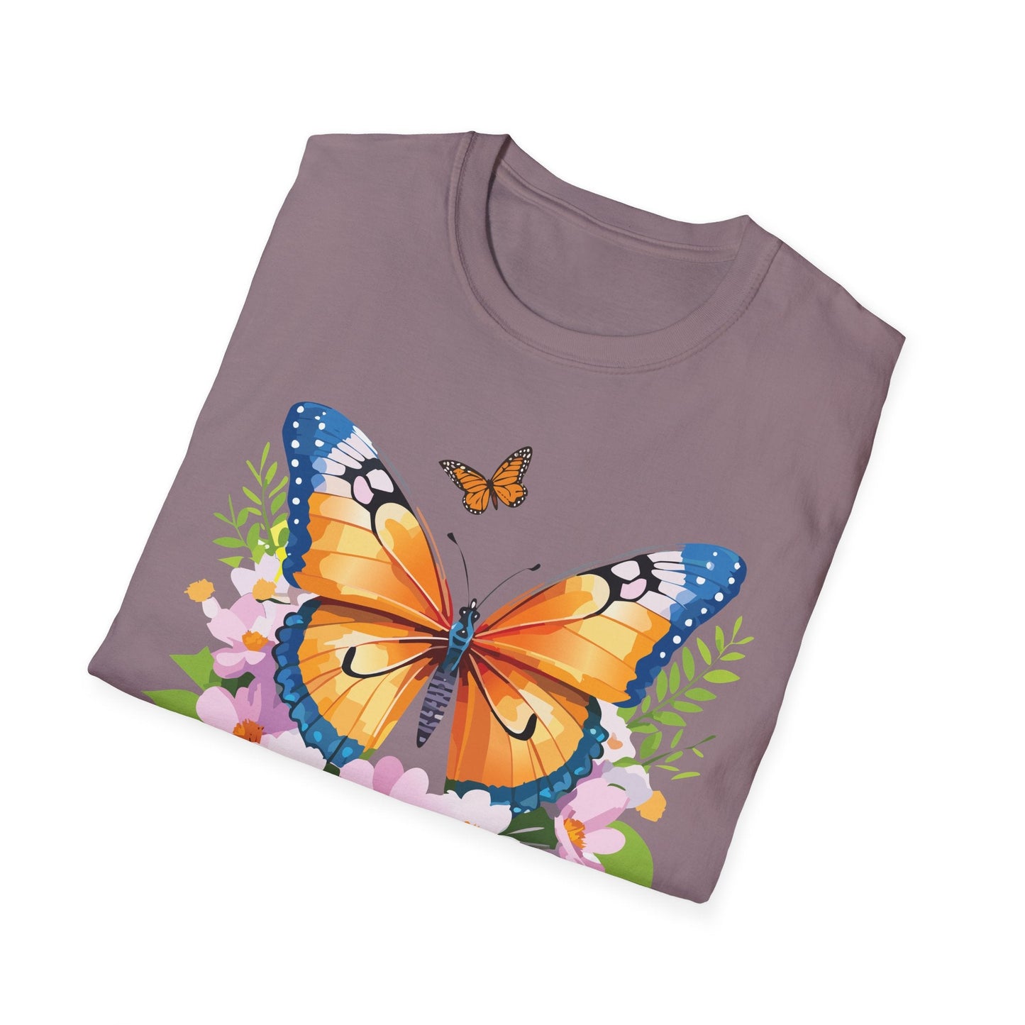 Butterfly Shirt Unisex Cotton Tee Monarch Butterfly Design Gildan Softstyle 64000 Short Sleeve